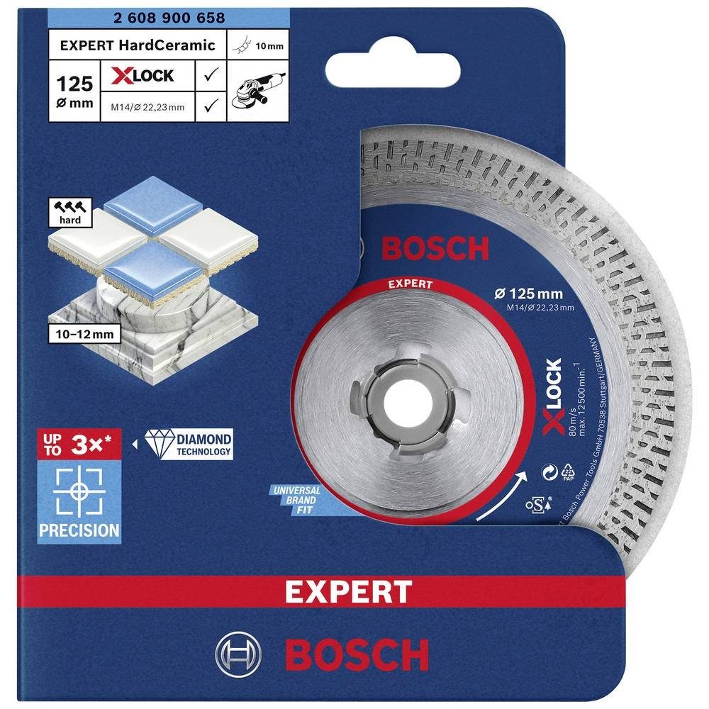 BOSCH Diamanttrennscheibe Diamanttrennscheiben, 125 x 22.23 x 1.4 x 10 mm 2608900658