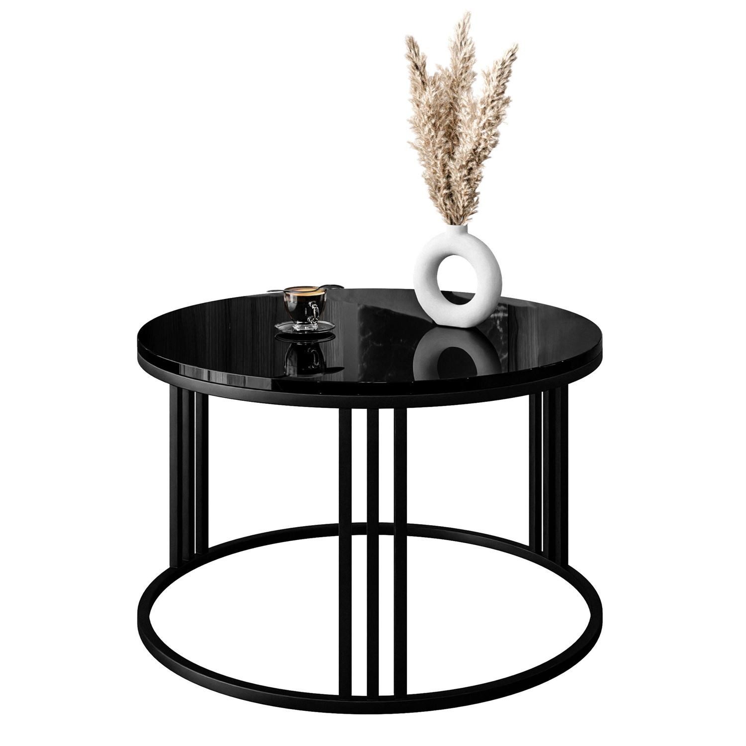 Lookway Couchtisch LORI mit Hochglanz Platte (1x Couchtisch), Durchmesser: günstig online kaufen