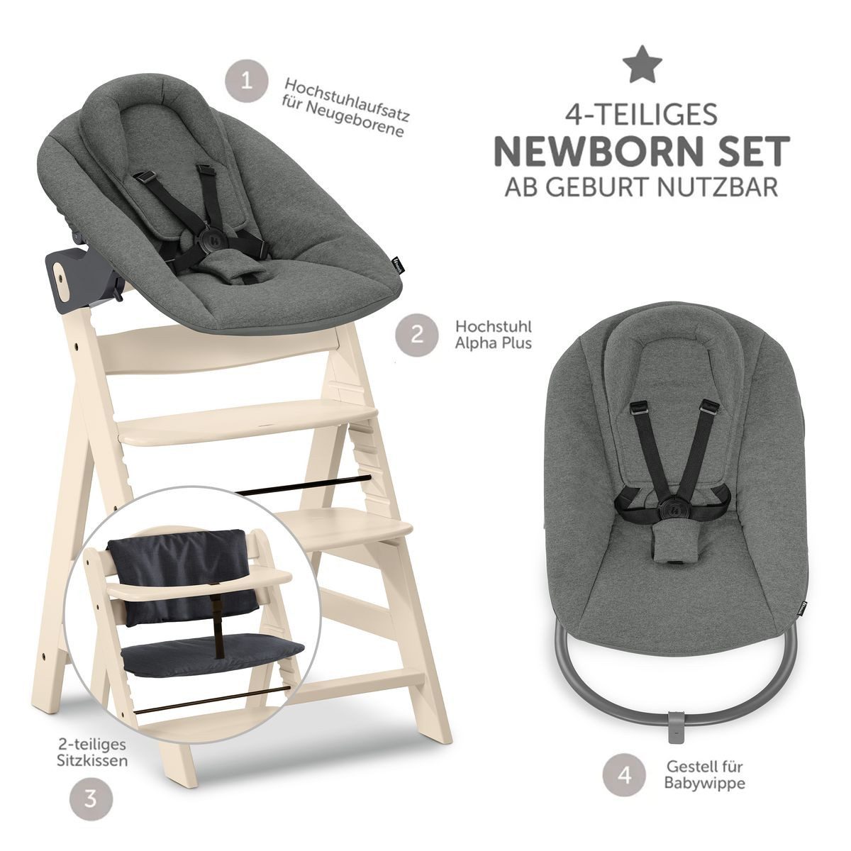 Hauck Hochstuhl Alpha Plus Vanilla Newborn günstig online kaufen