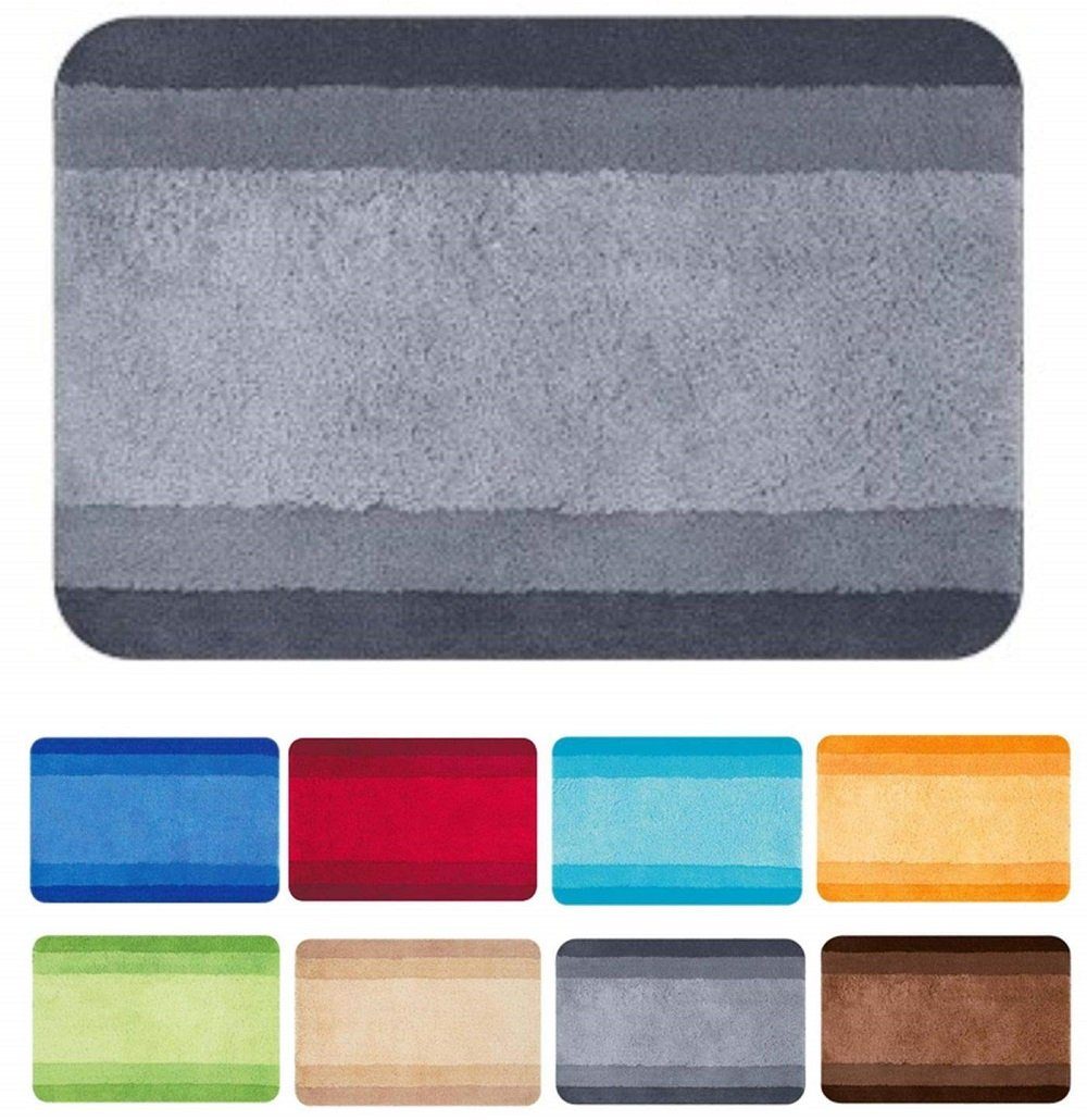 spirella Badematte BALANCE, Höhe 30 mm, Badteppich Hochflor 20-30 mm, 90% Polyester, 10% Acryl, Anti-Rutsch Beschichtung, Für Fußbodenheizung geeignet, Waschbar 40°, Schnelltrocknend, 90% Polyester, 10% Acryl, rechteckig