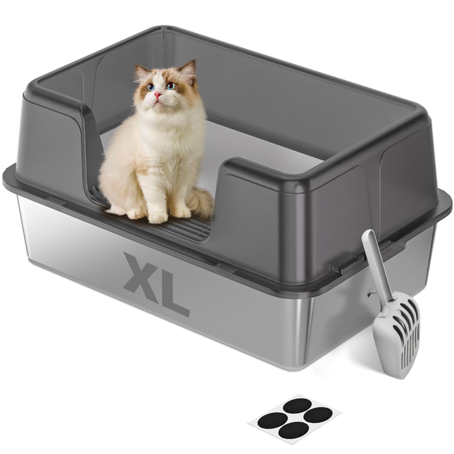 SURFOU Katzentoilette Katzenklo Edelstahl xxl, Halb-Offen Katzentoilette Ho günstig online kaufen