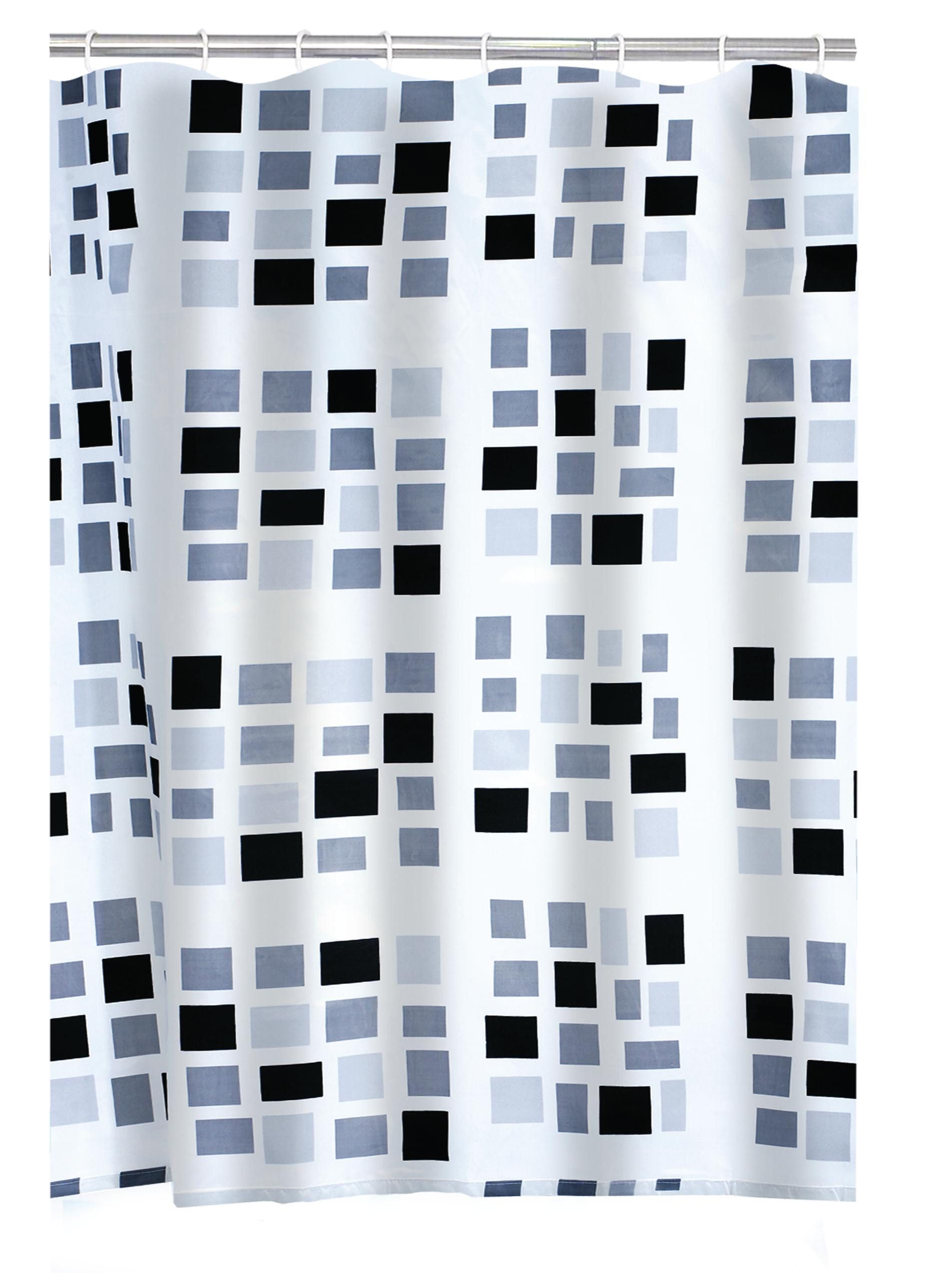 Ridder Duschvorhang Stones schwarz, grau Breite 180 cm