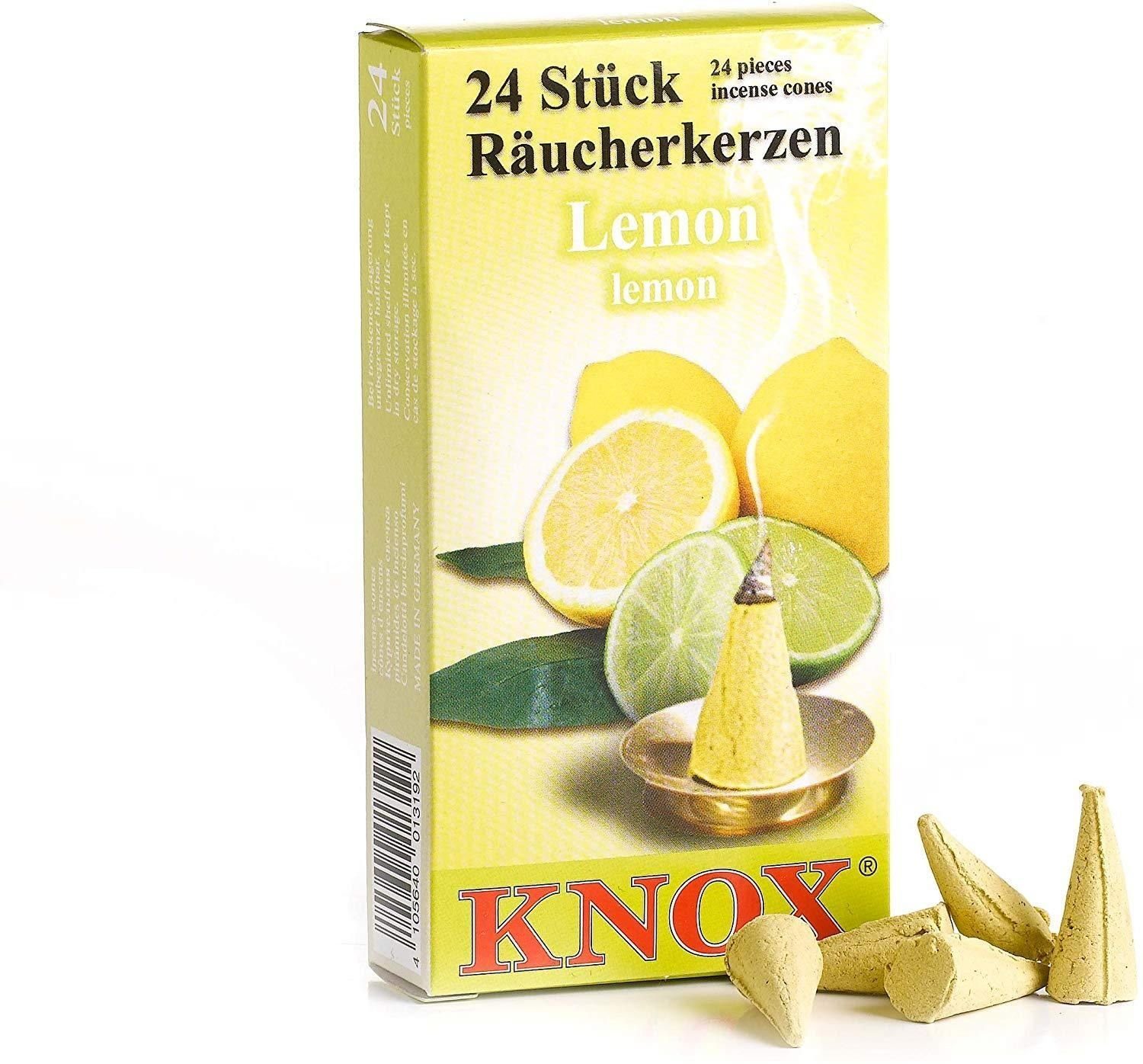 KNOX Duftkerze 4er Set Räucherkerzen Lavendel, Veilchen, Orange, Lemon günstig online kaufen