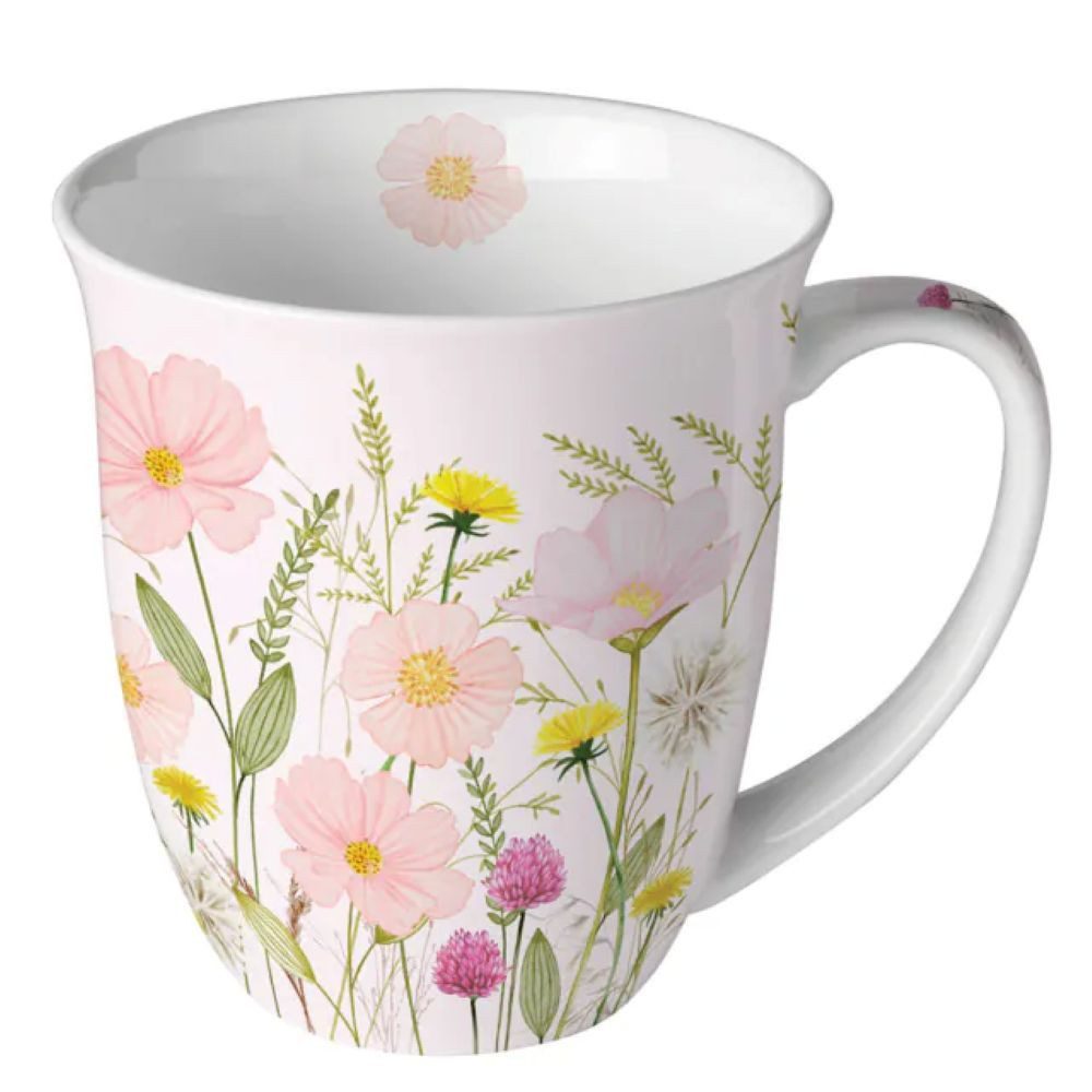 Ambiente Luxury Paper Products Becher Blumen, Rosen, Pflanzen, Sommer, Frühling, Herbst, Winter Kollektion, 1-tlg., Porzellan Trinkbllecher Becher 0,4 l Blumen - Pflanzen, Frühling, Frühlingsblumen, Sommer Blumen Motiv, Porzellan Tee, Kaffeee Tasse, Kollektion, Geschenke