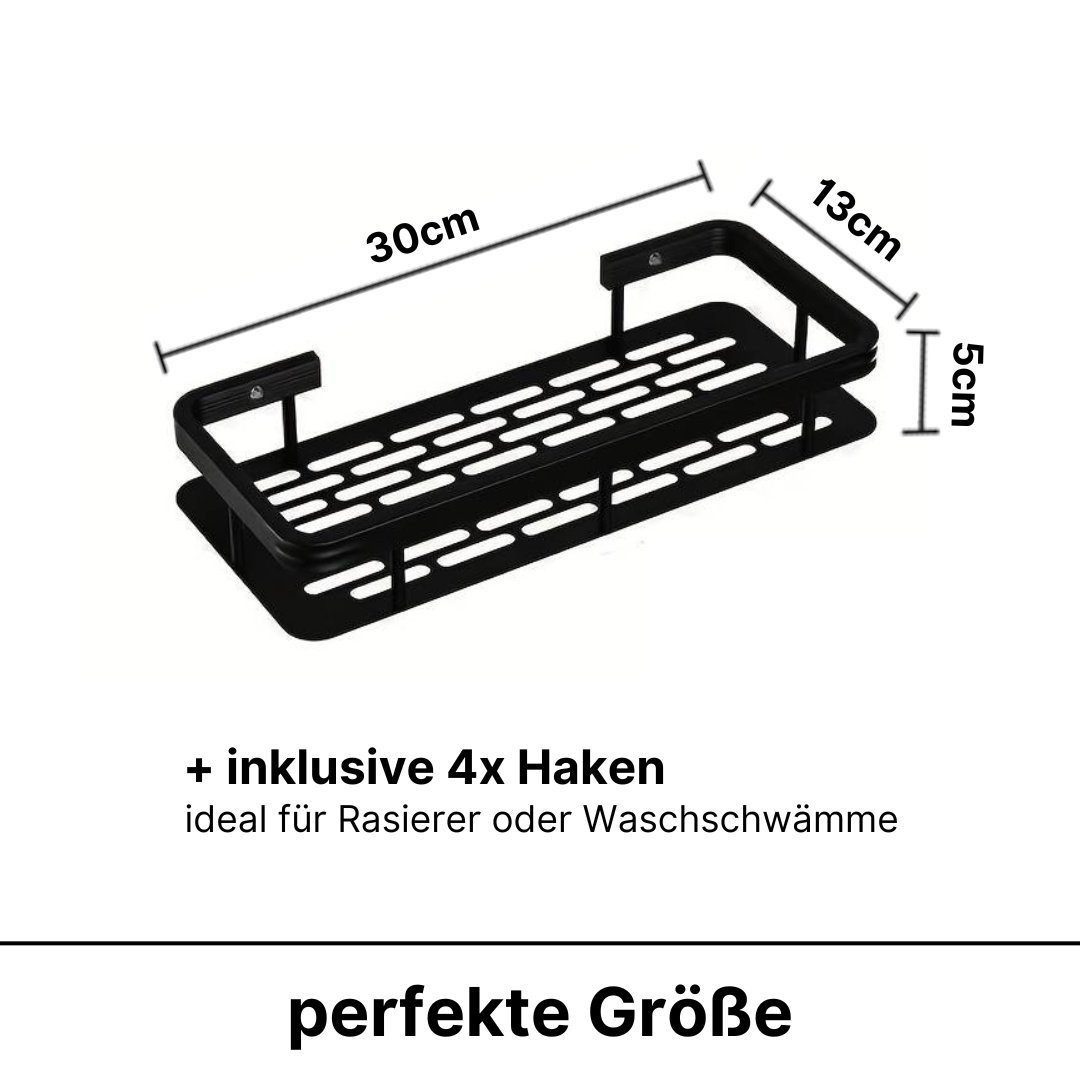 LIVINA HOME Duschablage ohne Bohren, Duschablage zum hängen, Duschkorb in schwarz, 1-tlg., Badregal, Duschregal, Duschzubehör, Badezimmerorganizer, +4 Haken – Bild 4 von 5