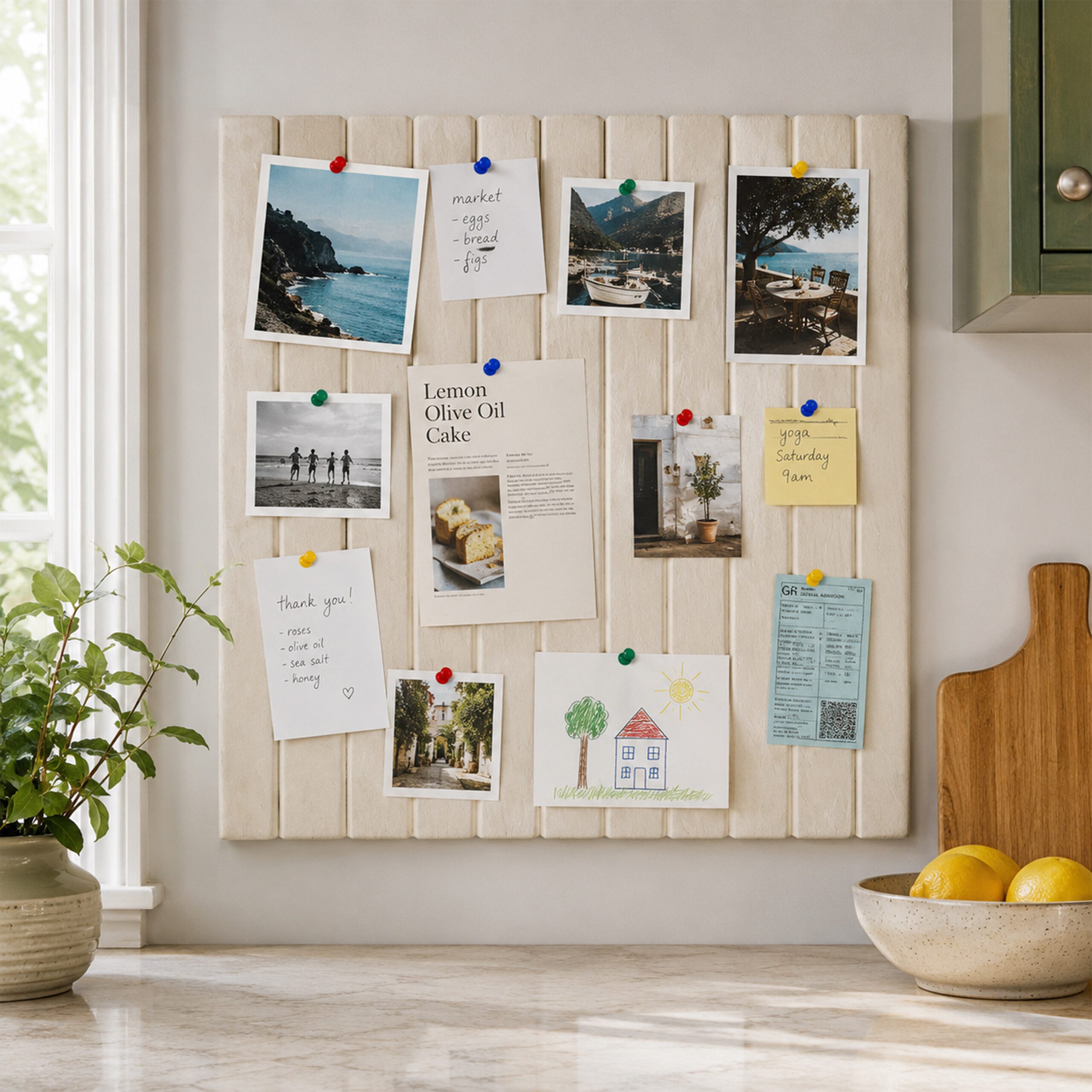 relaxdays Pinnwand Selbstklebendes Filzpinnwand Set, Beige, 60 x 40 cm