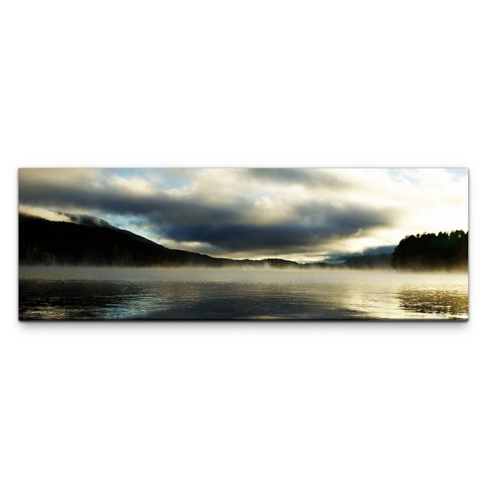möbel-direkt.de Leinwandbild Bilder XXL See mit dunklen Wolken Wandbild auf Leinwand
