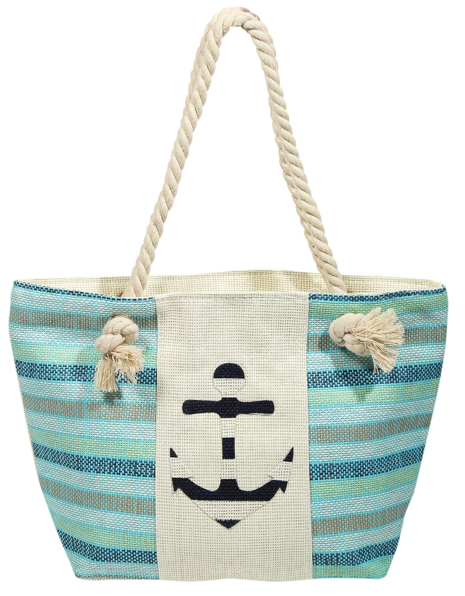 Cham Cham Strandtasche Linda Strandtasche aus Bastfaser, maritim günstig online kaufen