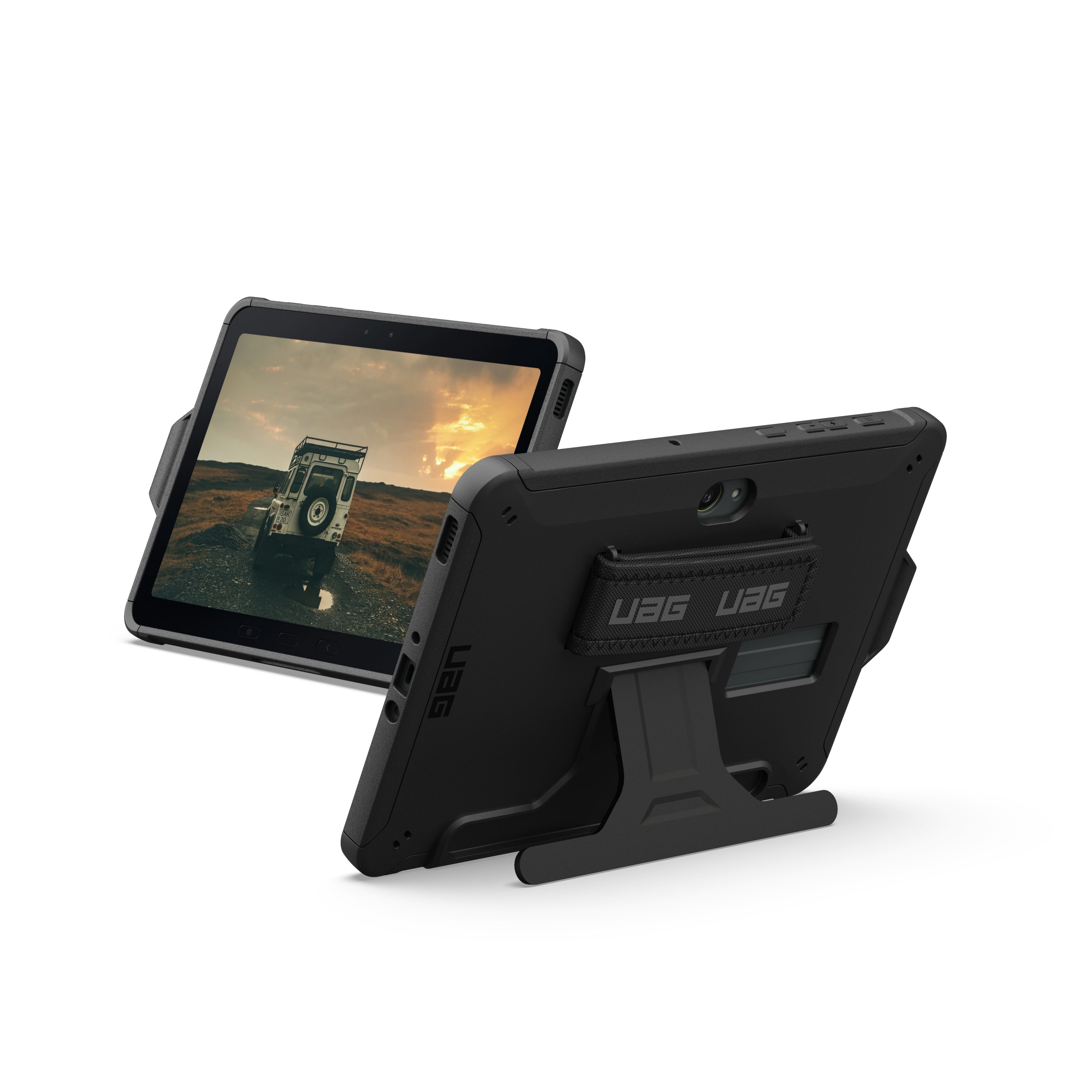 Urban Armor Gear Tablet-Hülle Handstrap & Kickstand Case - Samsung Galaxy Tab Active 5 Pro Hülle, (Offiziell "Desigend for Samsung" zertifiziert)
