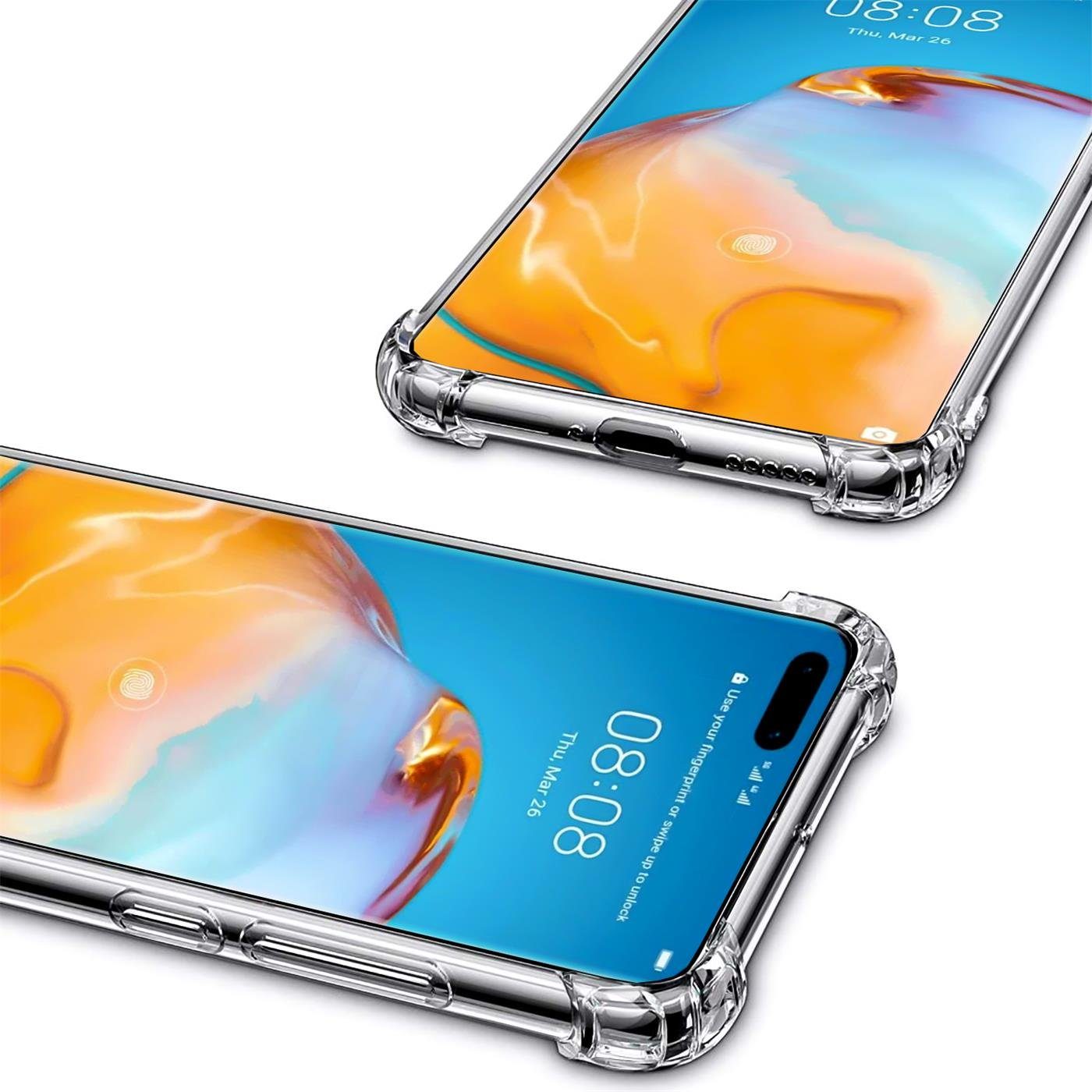 CoolGadget Handyhülle Anti Shock Rugged Case für Huawei P40 6,1 Zoll, Slim Cover Kantenschutz Schutzhülle für Huawei P40 Hülle Transparent
