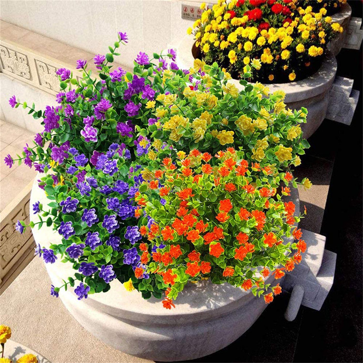Kunstblume 8 Bündel künstliche Blumen den für 30 4 Höhe cm, autolock Außenbereich, Farben