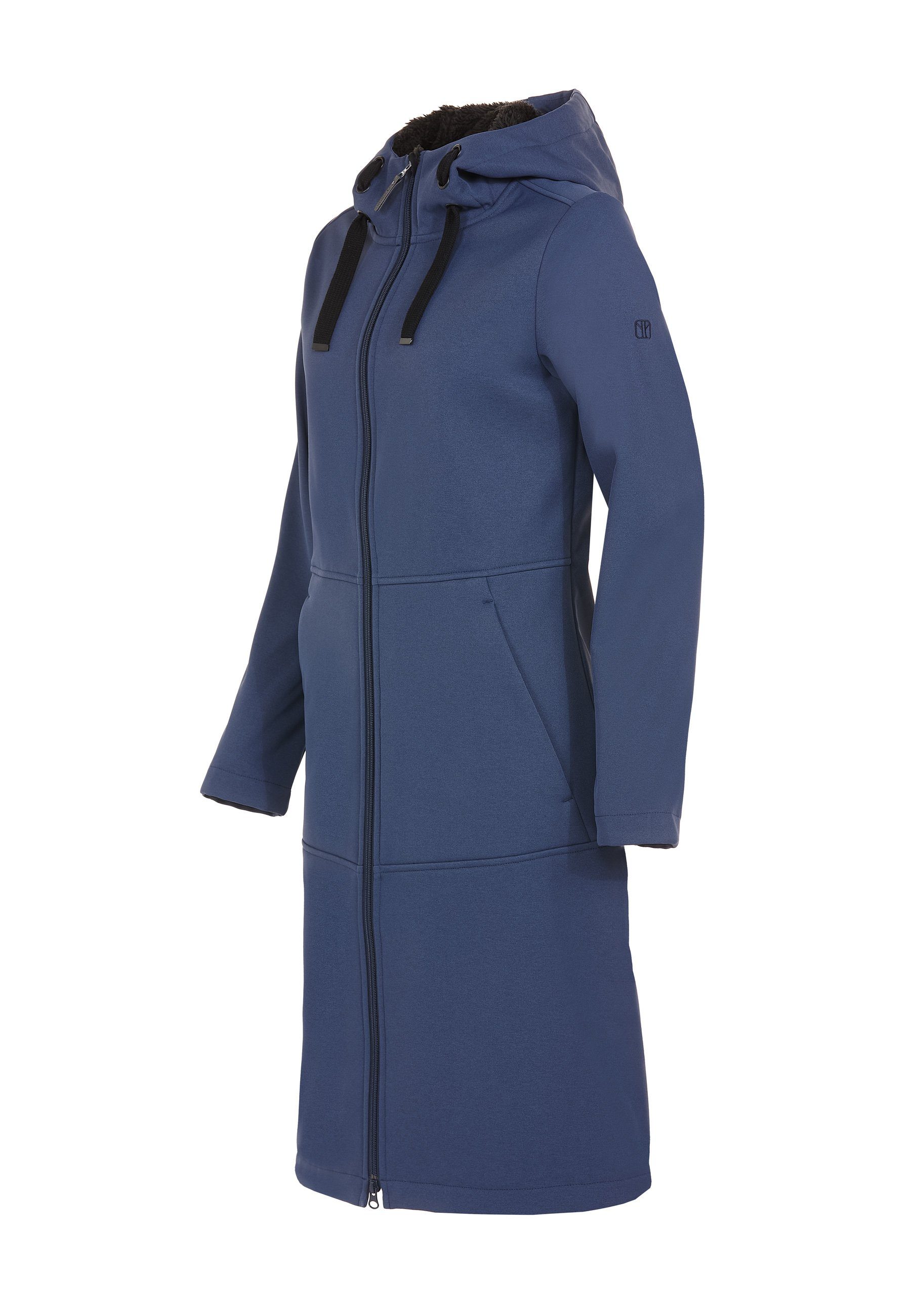 Elkline Softshelljacke Soft Ice wadenlang wärmend mit Kapuze