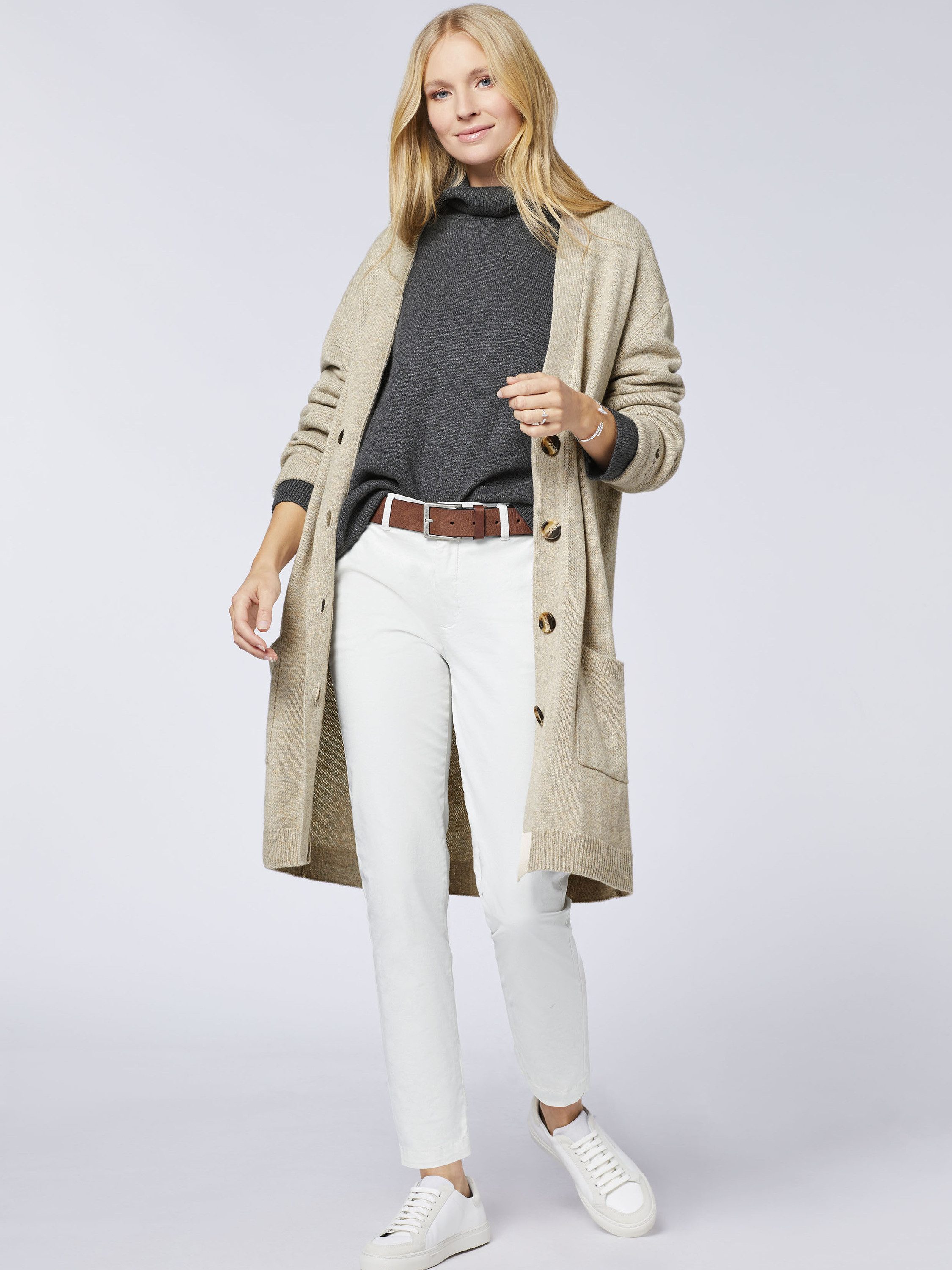 Polo Sylt Strickjacke mit langem Schnitt und Taschen