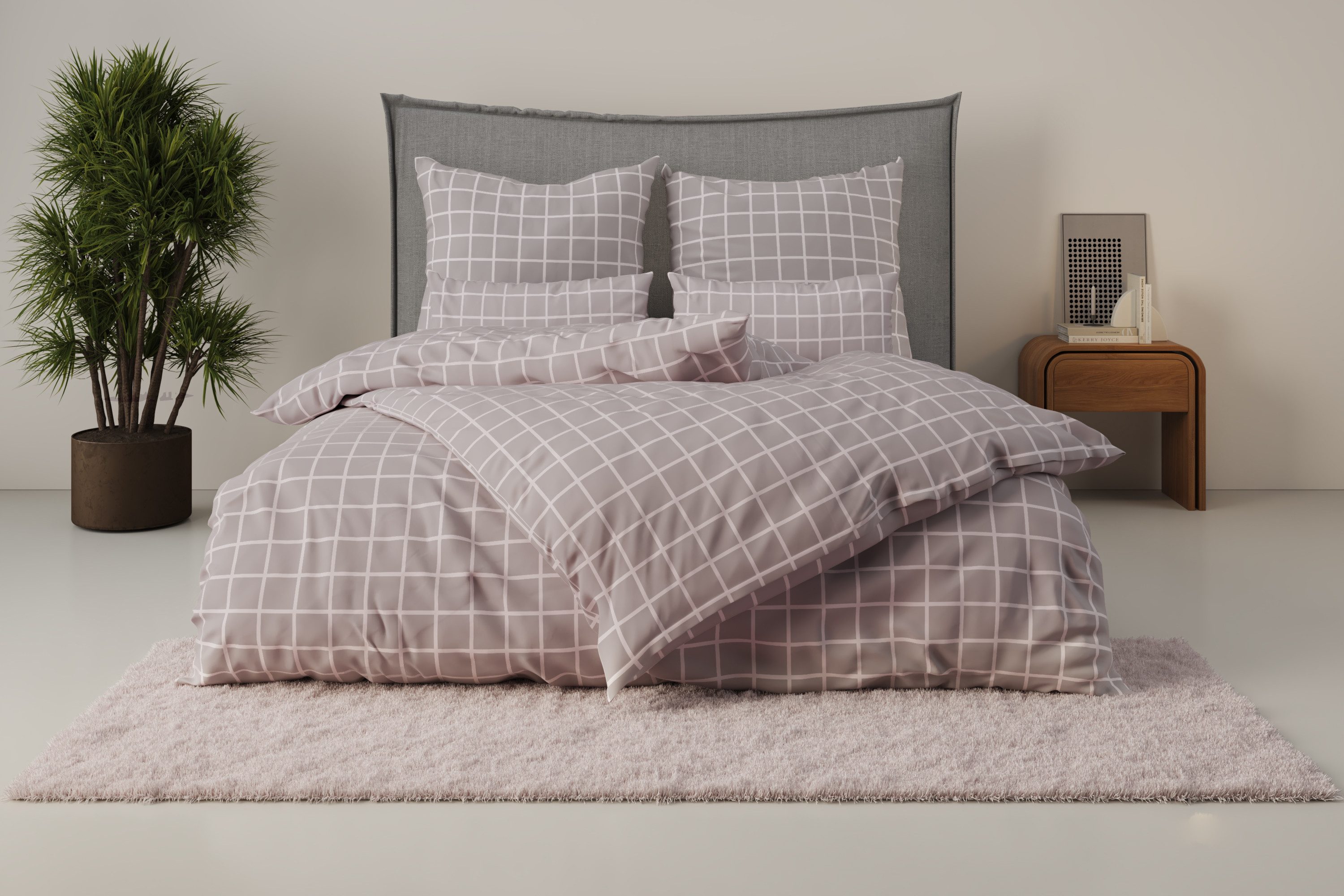 OTTO home Bettwäsche Eemil, Renforcé, 2 teilig, karierte Bettwäsche, 100% Baumwolle, ab Gr. 135x200 cm