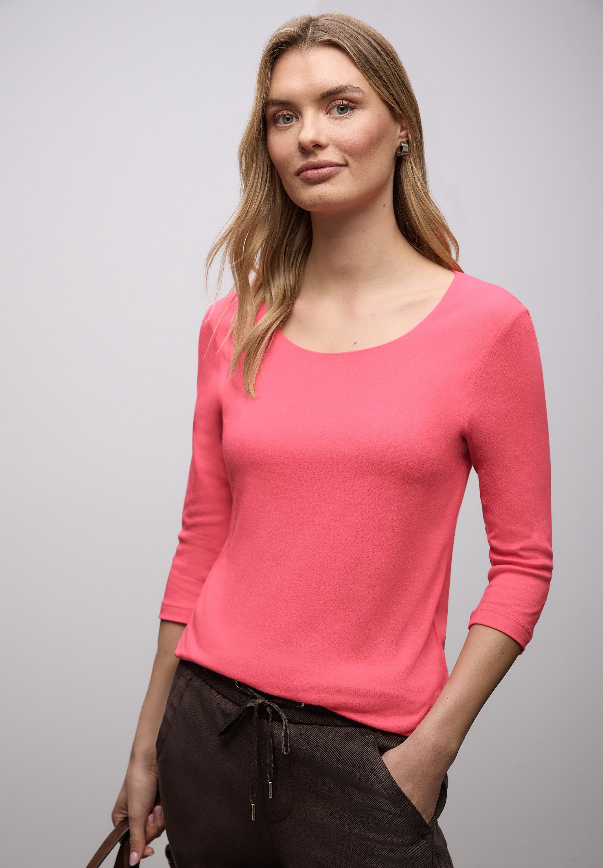 STREET ONE 3/4-Arm-Shirt Style Pania in Unifarbe günstig online kaufen
