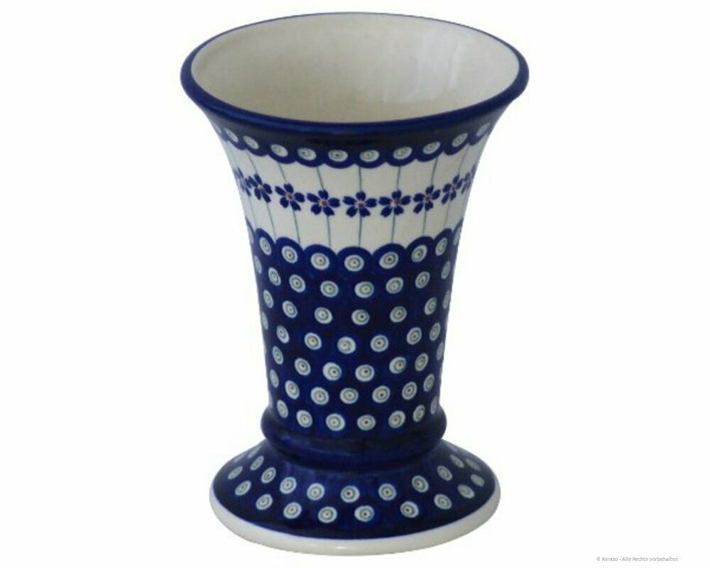 Bunzlauer Keramik Tischvase Bunzlauer Keramik 800ml Vase "Valentina" 19,5cm Blumenvase Dekor 166a