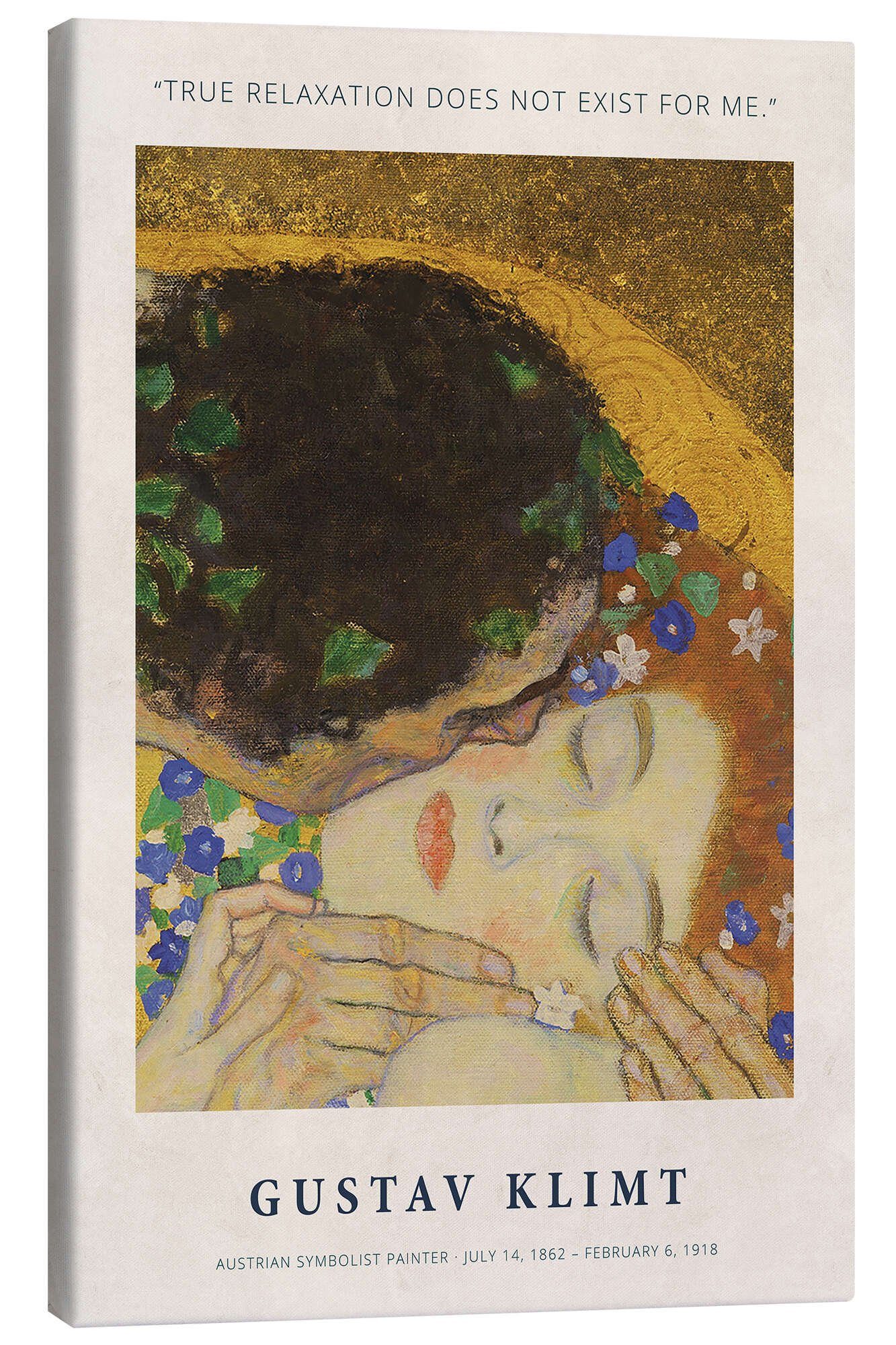 Posterlounge Wandbild True Relaxation does not Exist for Me, Gustav Klimt, erhältlich als Poster, Leinwandbild, Wandsticker oder Acrylglasbild