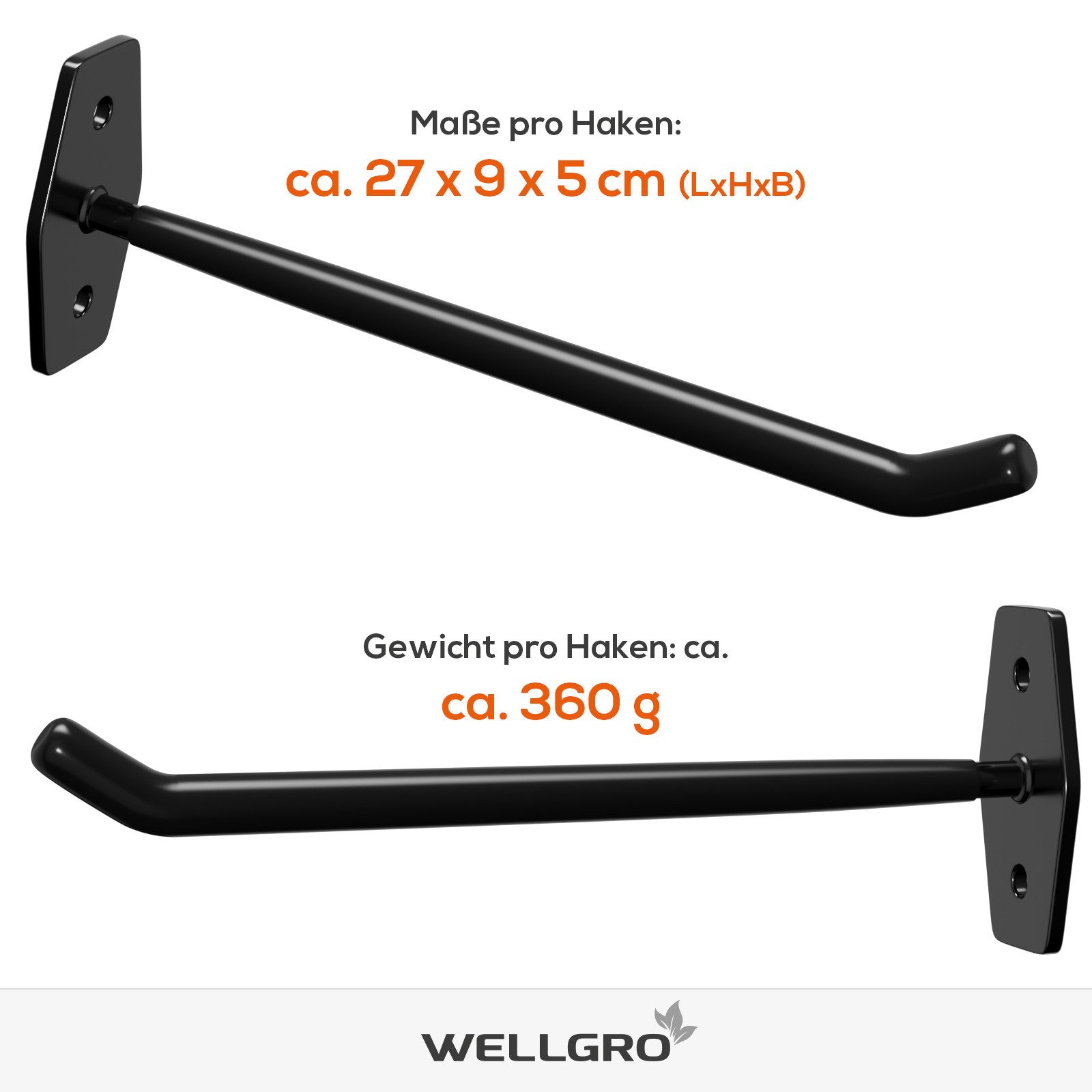 Wellgro Wandhalter 4 x Reifenhalter zur Wandmontage
