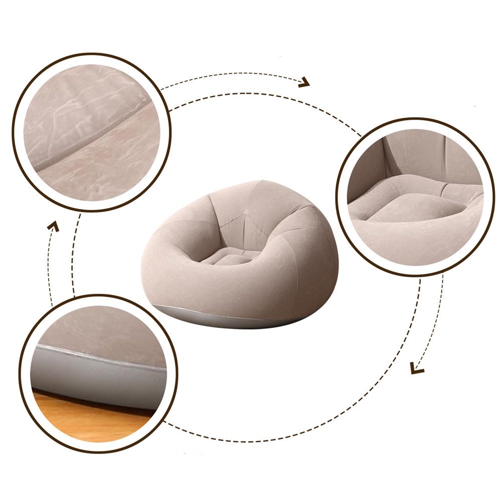 SIKAINI Luftsofa Aufblasbares beflocktes Loungesofa, (Schnell & einfach aufblasbar Robust & wasserdicht), Bequemes & ergonomisches Design Weiche beflockte Oberfläche