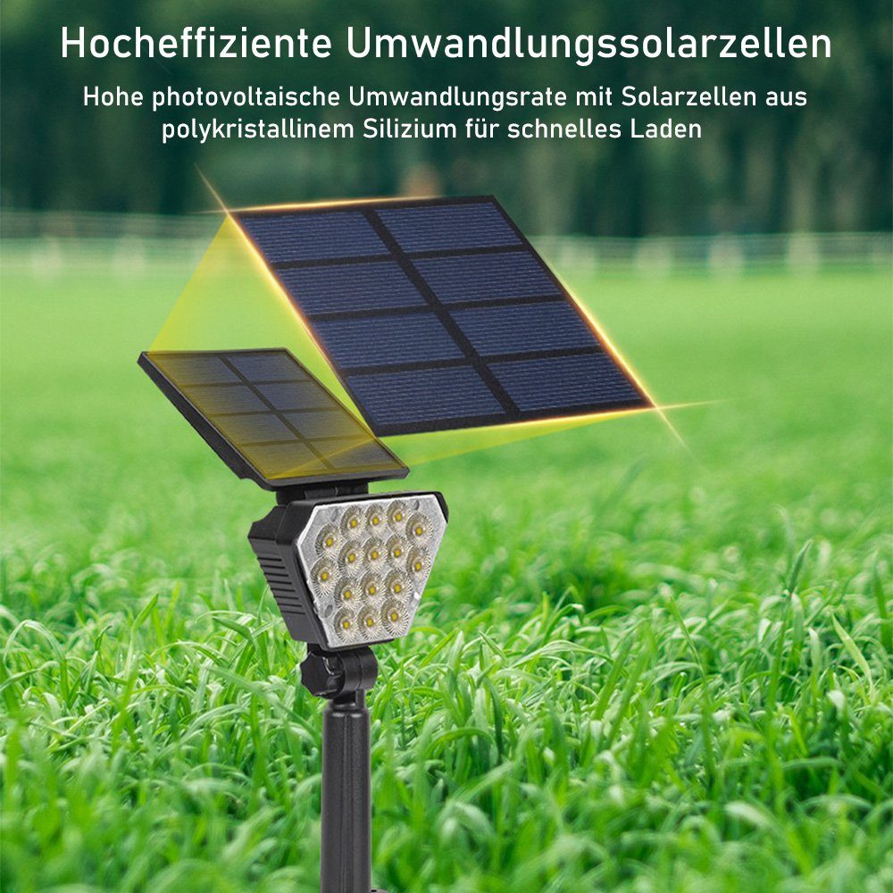 Außen zggzerg Solarleuchte für 2 LED Wasserdicht LED Solarleuchte Solar Stück Weiß Gartenleuchten