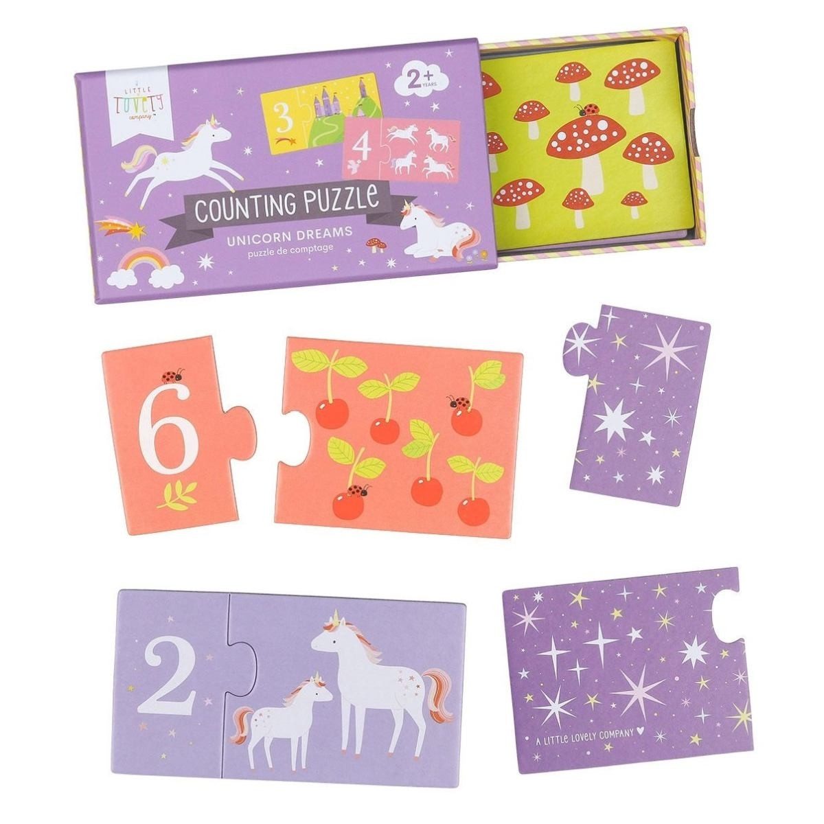 A Little Lovely Company Lernspielzeug Puzzle Zählen Lernen 10 Puzzle je 2 Teile Zahlen lernen