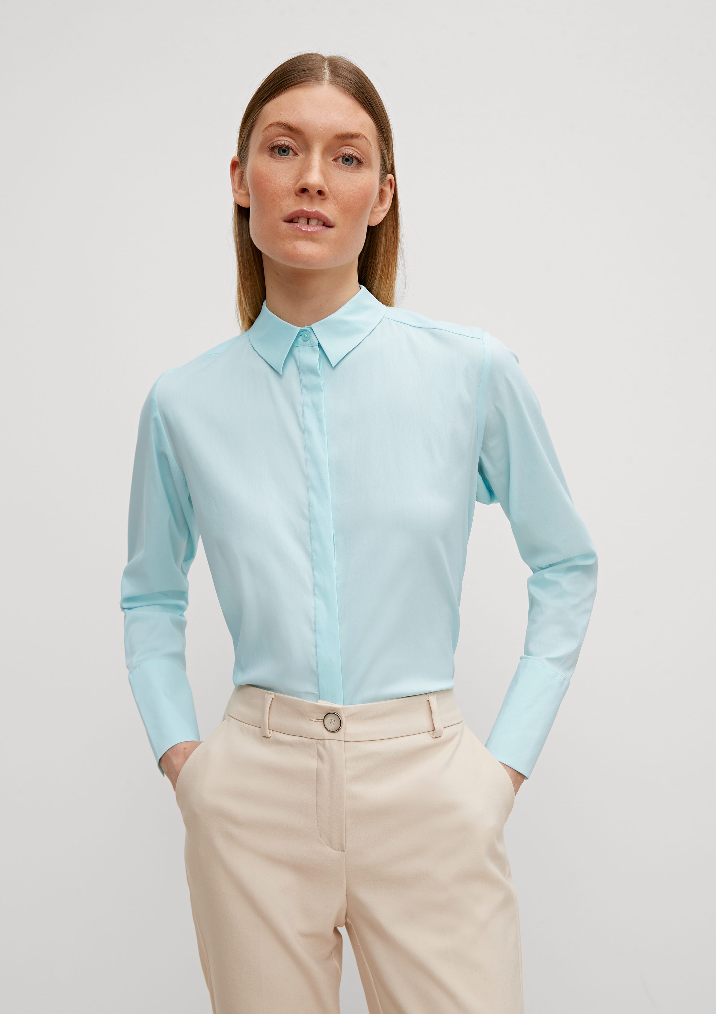 Langarmbluse Longbluse im Loose Fit