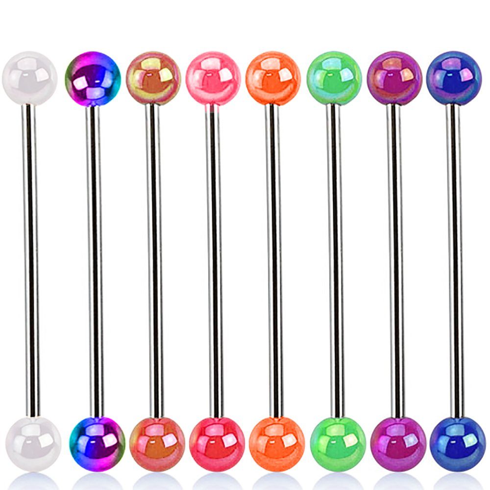 Taffstyle Piercing-Set Piercing Metallic Kugeln Industrial Intim Brust, Hantel Barbell Industrial Ohr Cartilage Helix Tragus Stab Ohrpiercing