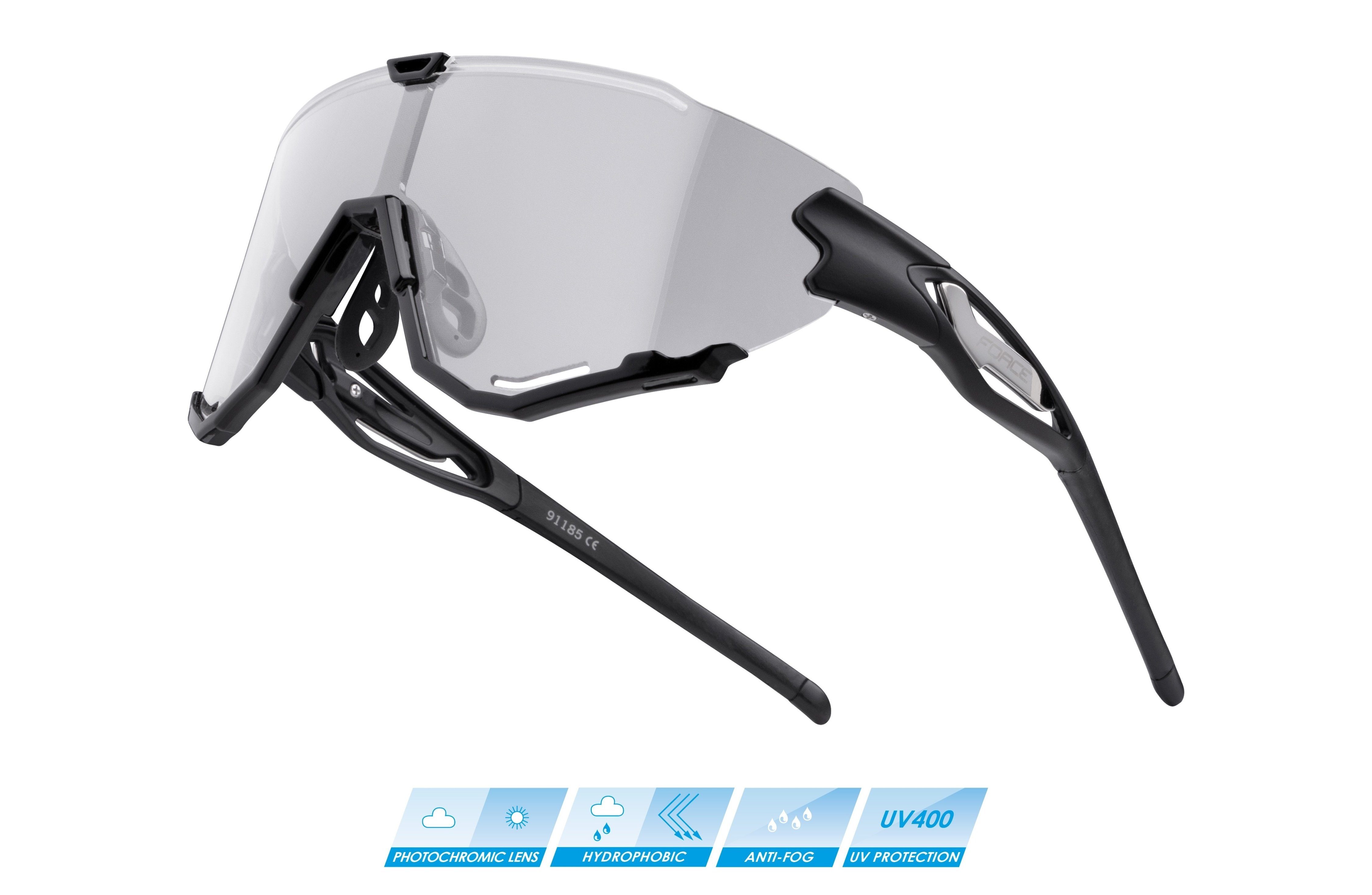 Glas FORCE FORCE schwarzes CREED phototropes Fahrradbrille Sonnenbrille