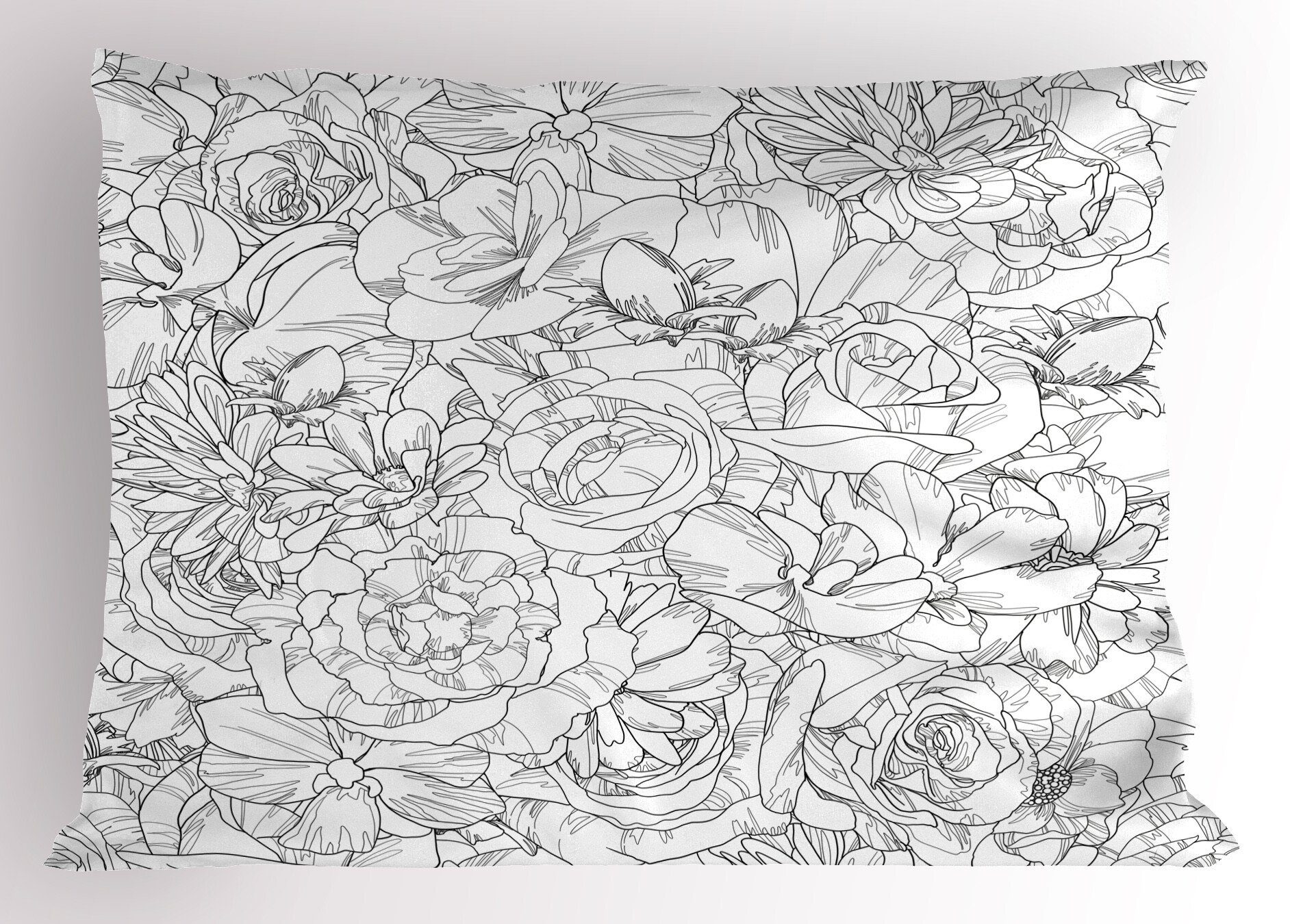 King Artwork Stück), Standard Dekorativer Kissenbezug, Elements Blumen Size Abakuhaus Gedruckter Botanical Kissenbezüge (1