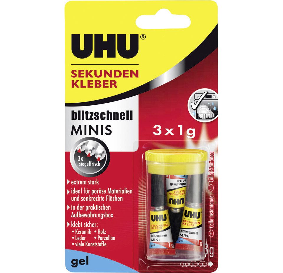 UHU Bastelkleber UHU Клей момент blitzschnell Minis 3 x 1 g gel