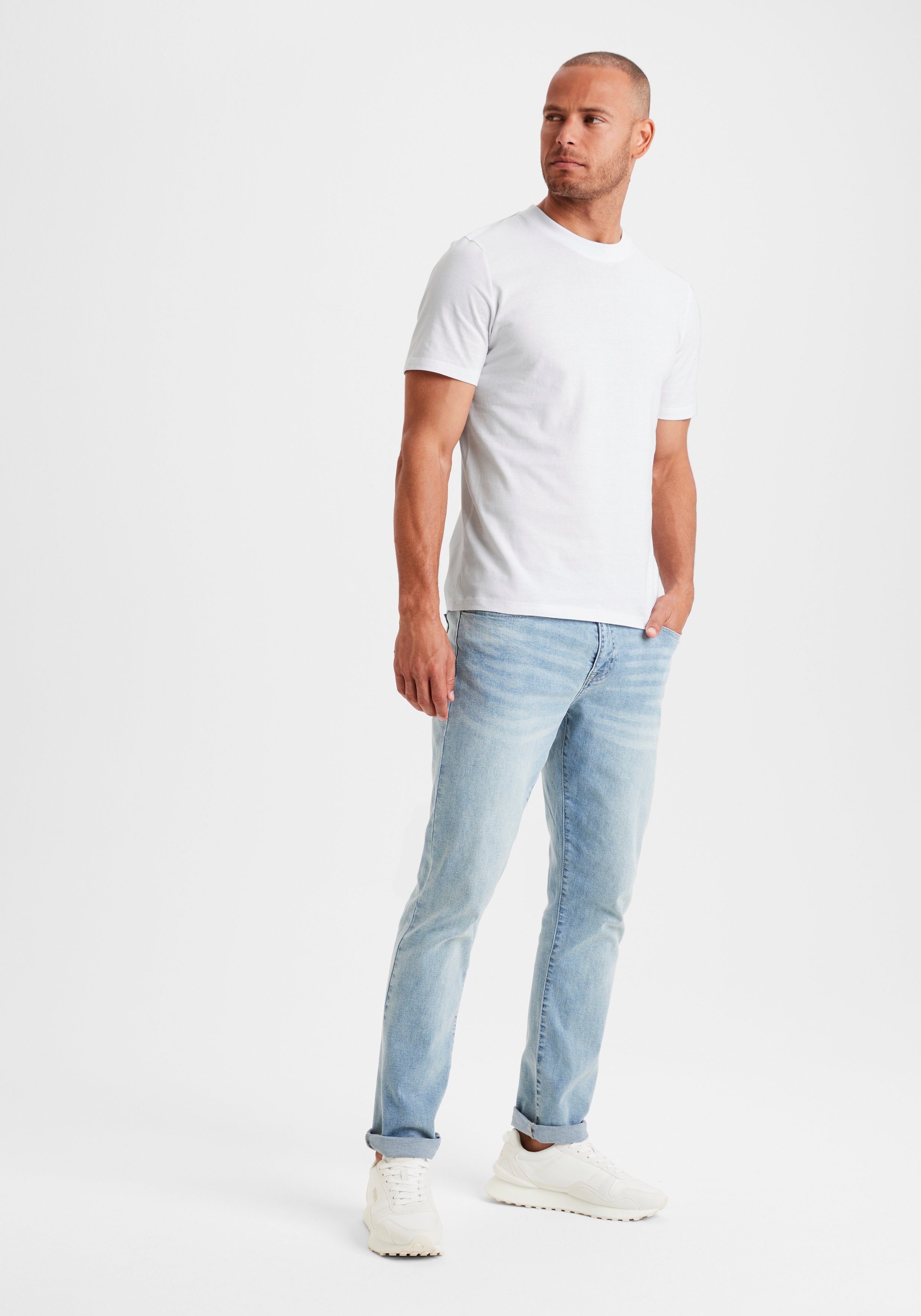 ein (2er-Pack) T-Shirt Form klassischer / in Must-Have blau KangaROOS weiß