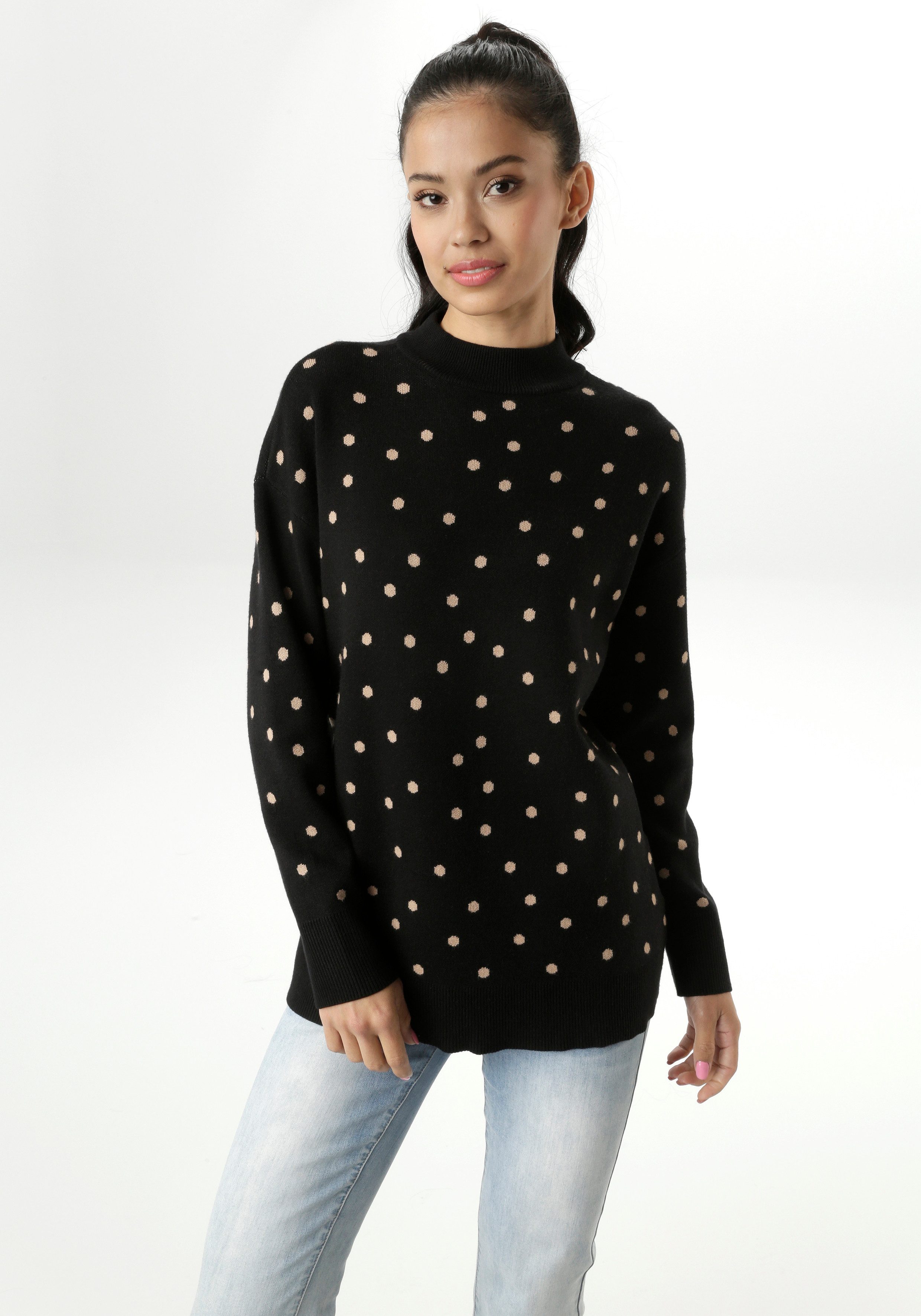Aniston SELECTED Strickpullover mit elegantem Jacquard-Muster günstig online kaufen