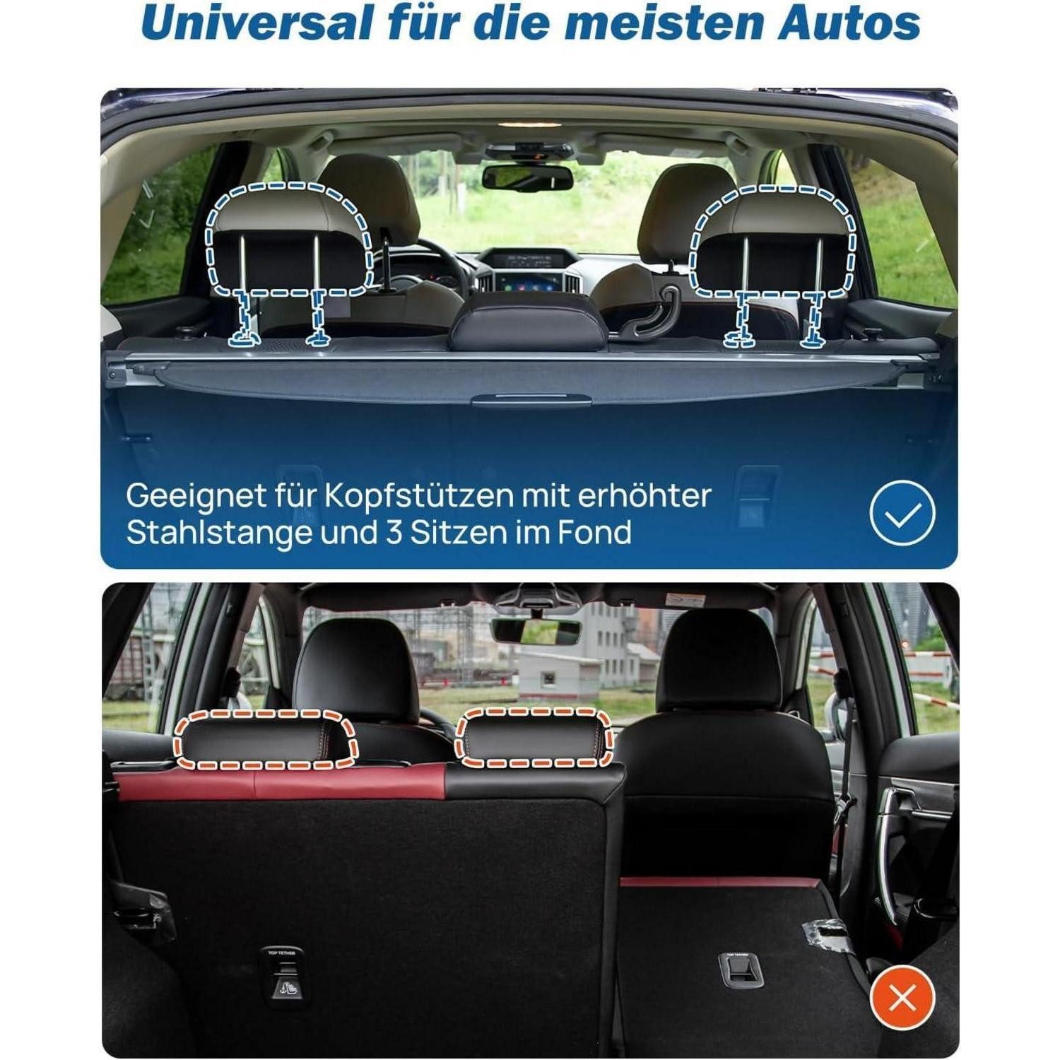 LuxusKollektion Tierabsperrgitter Schutzgitter Auto Hundegitter Aluminium Trenngitter Gepäckgitter