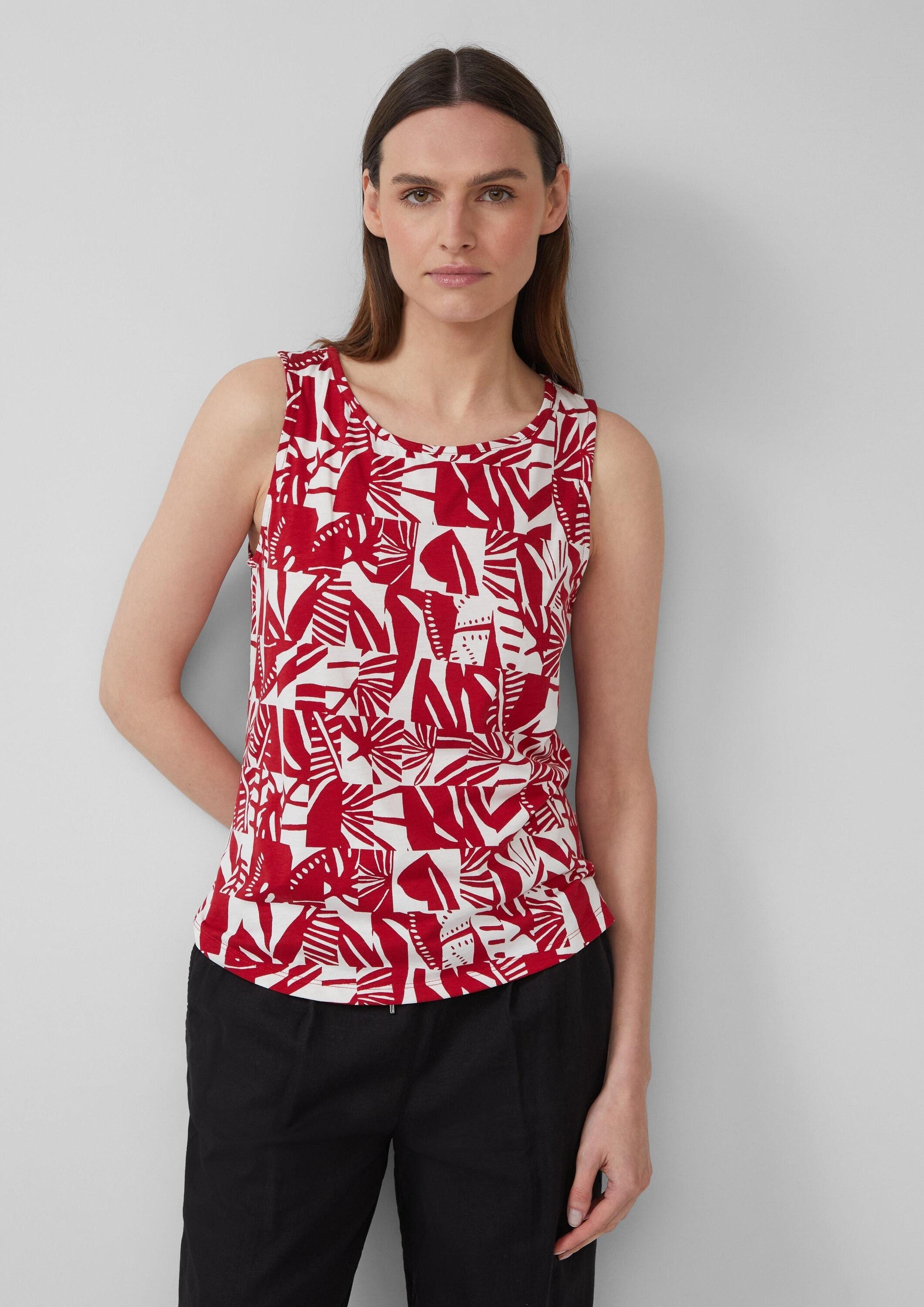 s.Oliver Muscleshirt T-Shirt Top mit dekorativem günstig online kaufen