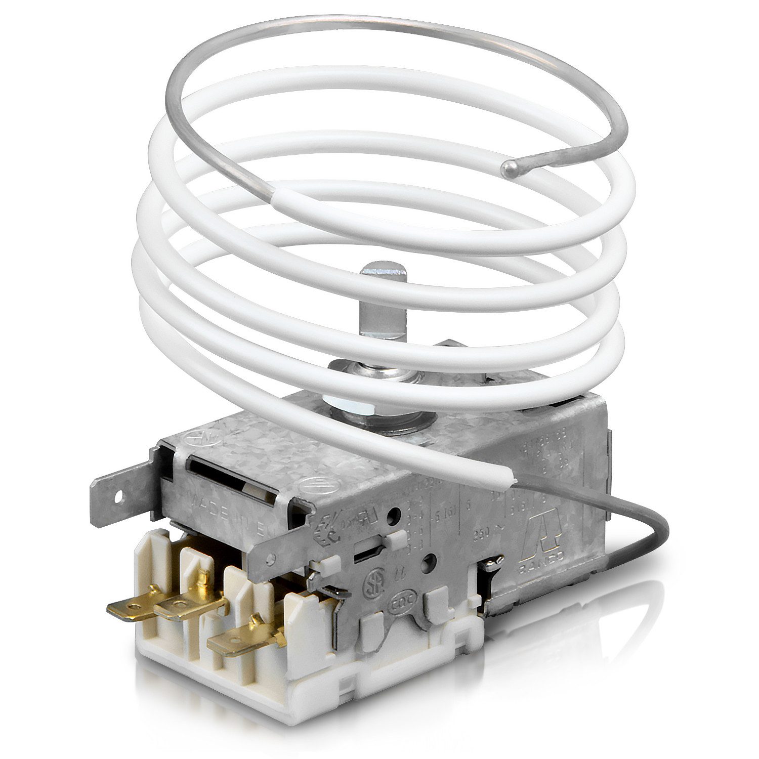 VIOKS Thermodetektor Thermostat Ersatz für Liebherr 6151190 Ranco K57-L5537, 900mm Kapillarrohr 3x4,8mm AMP für Kühlschrank