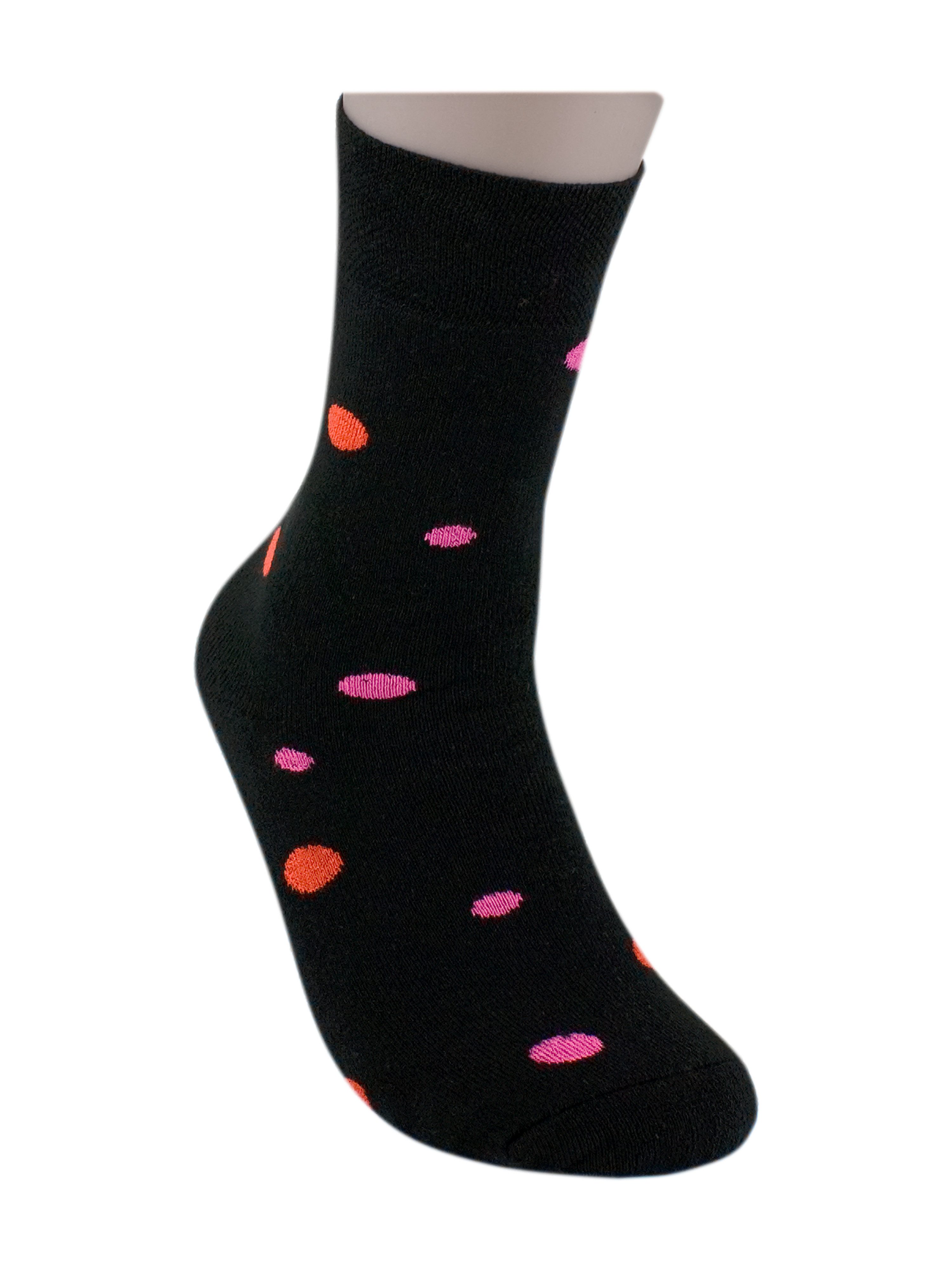 Die Sockenbude Thermosocken DOTTY (Bund, 3-Paar, schwarz rosa dunkelblau) weicher Bund