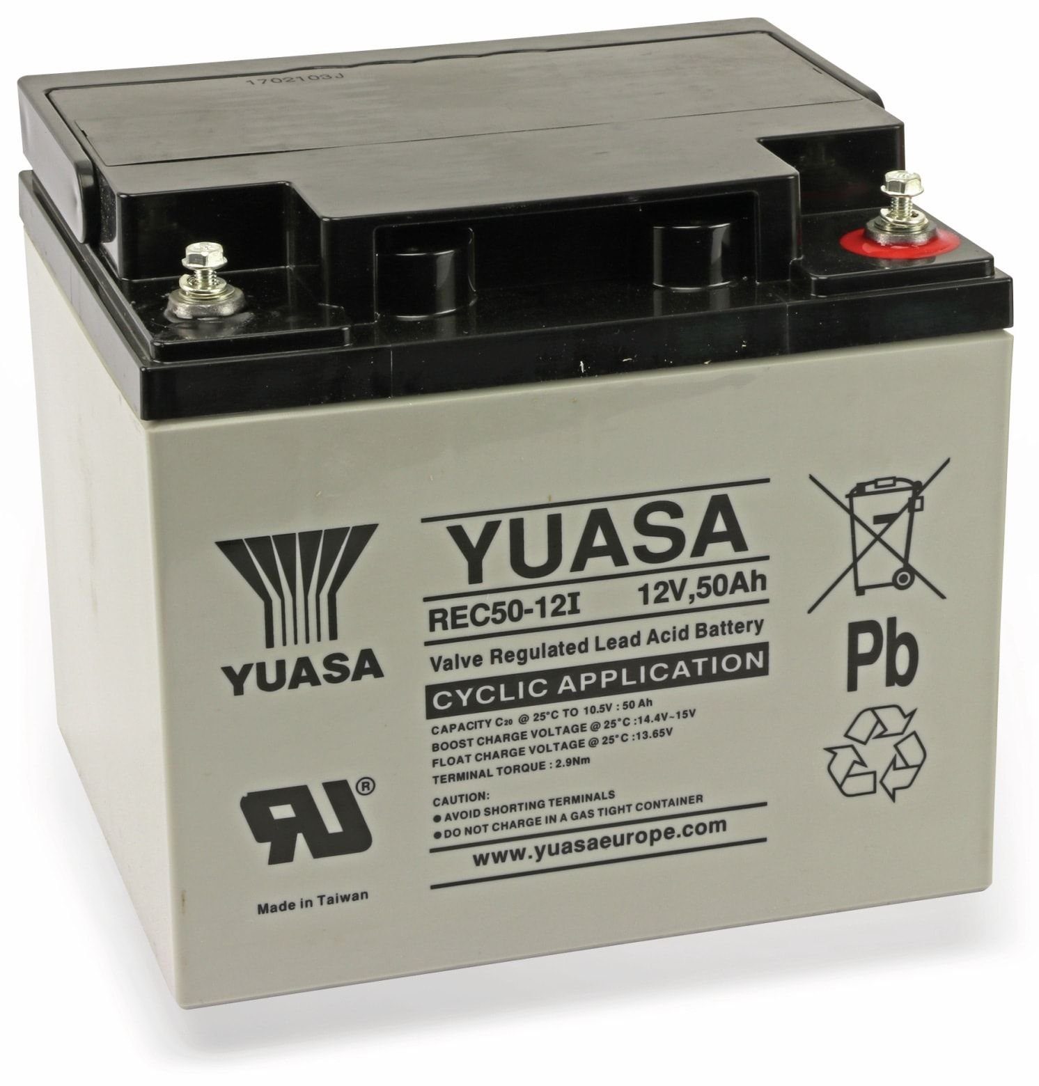 Yuasa YUASA Blei-Akkumulator REC50-12, 12 V-/50 Ah Bleiakkus