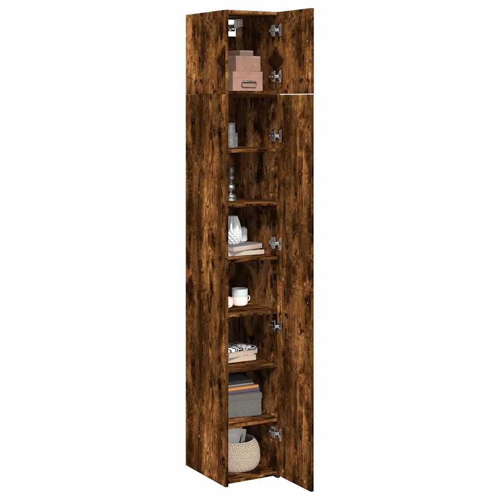 vidaXL Sideboard Hochschrank Schmal Räuchereiche 30x42,5x225 cm Holzwerkstoff (1 St)