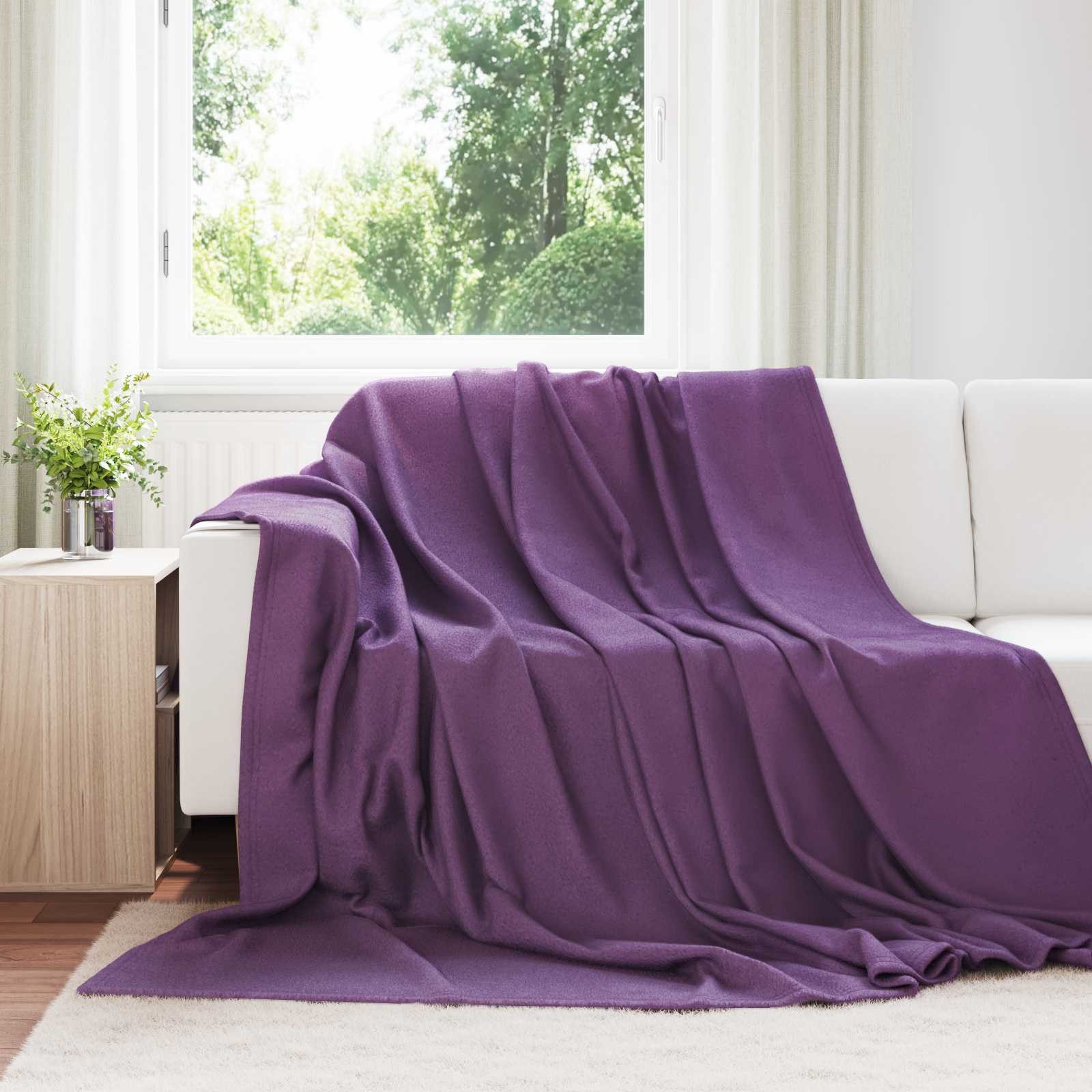 vidaXL Bettüberwurf Überwurfdecke Lila 240 x 220 cm Fleece