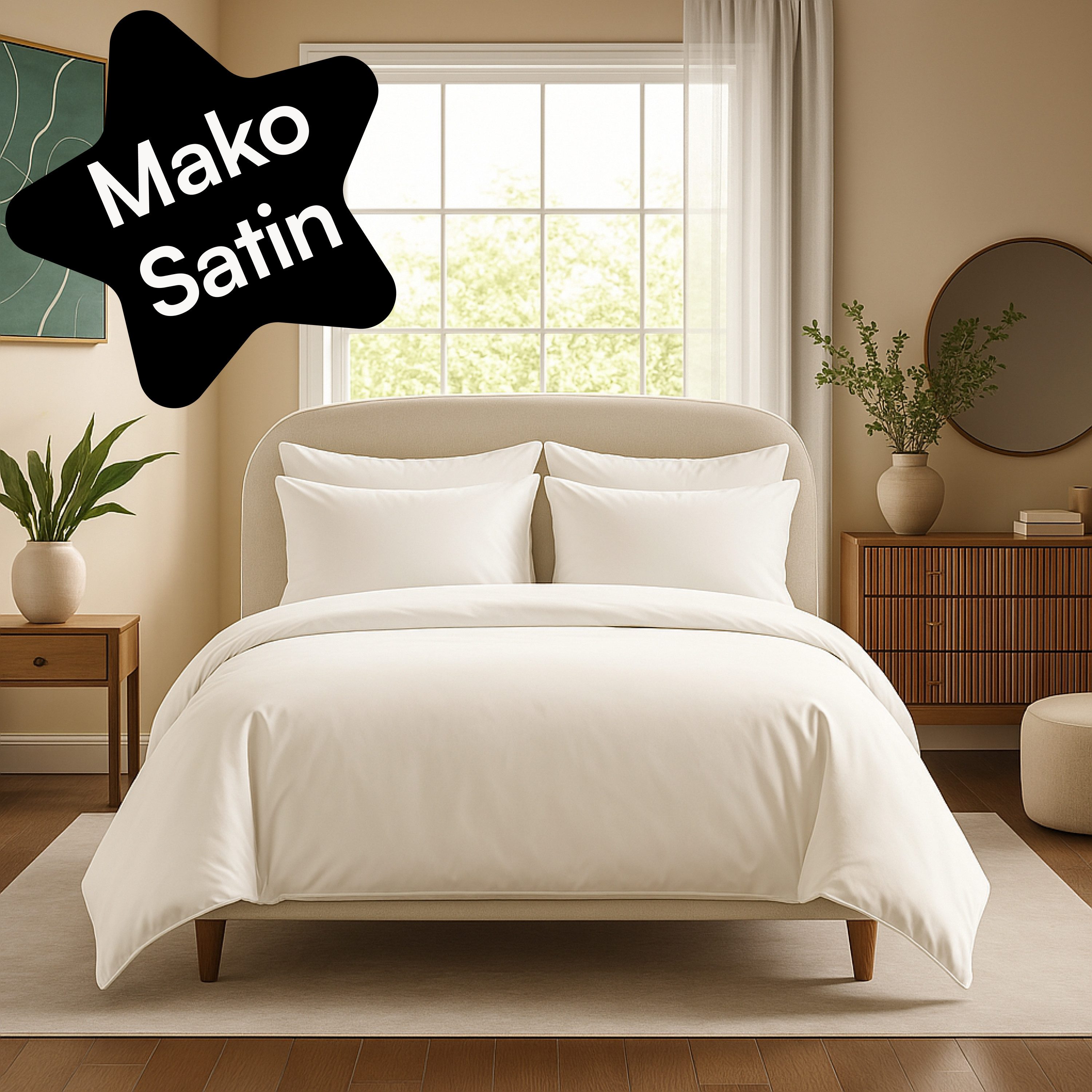 Seralino Bettwäsche Mako Satin Bettwäsche (100% Bio Baumwolle) mit Kissenbezug, 2 teilig, Fairtrade/ GOTS zertifiziert, uni Bettwäsche Set mit Reißverschluss