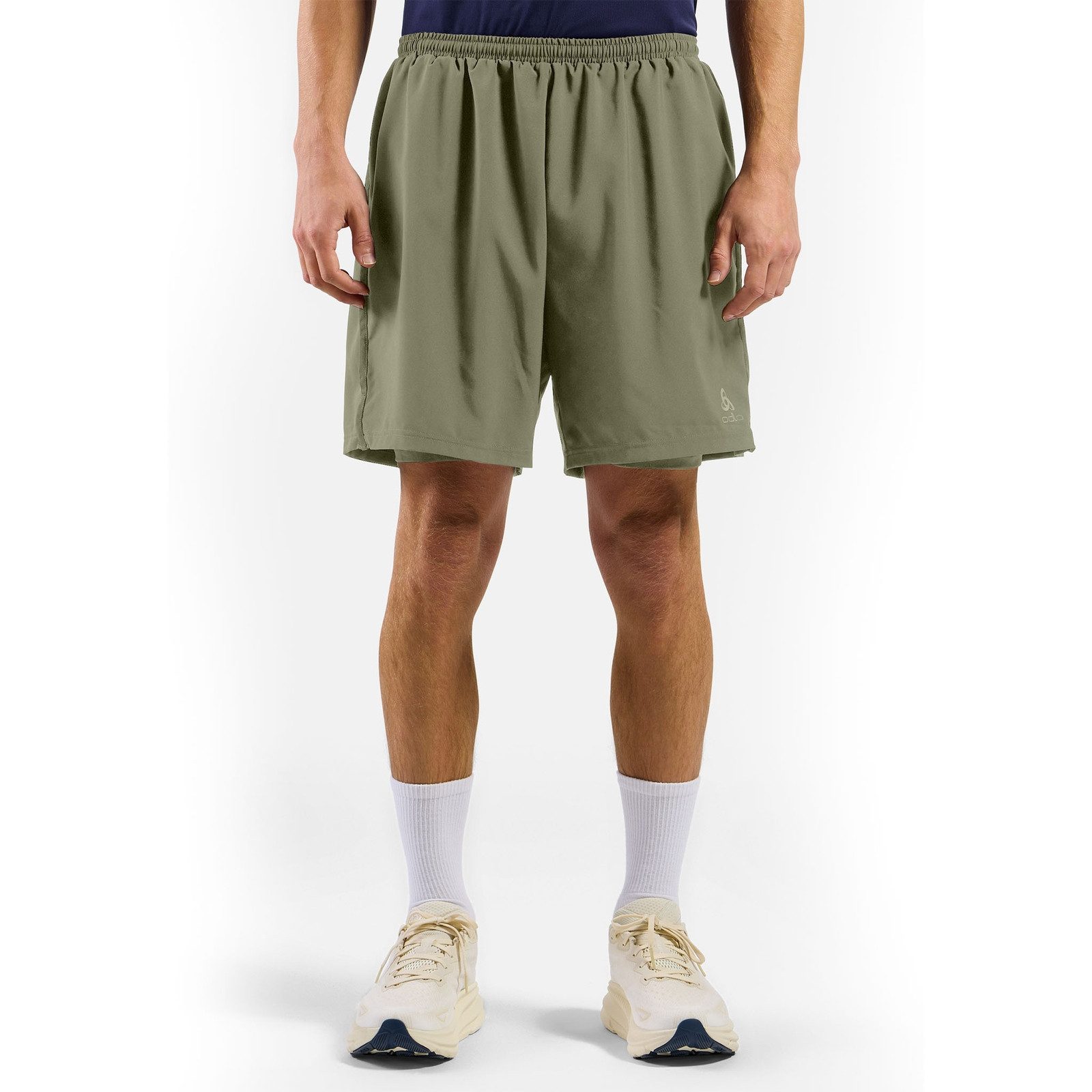Odlo 2-in-1-Hose 2-in1 Short Essential 6 Inch mit Odlo-Logo auf linkem Bein