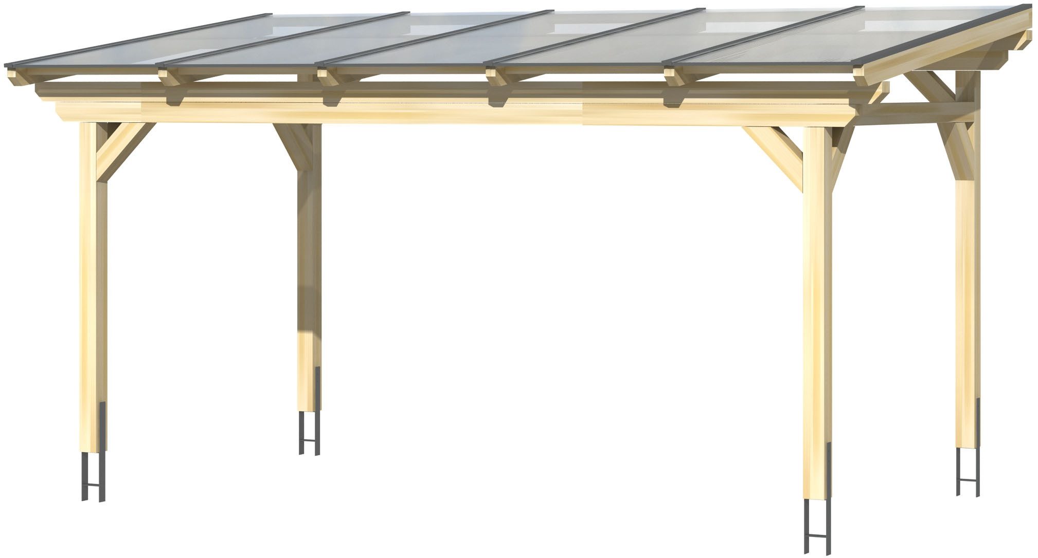 Skanholz Terrassendach Sanremo, BxT: 541x400 cm, Bedachung Doppelstegplatten, Leimholz