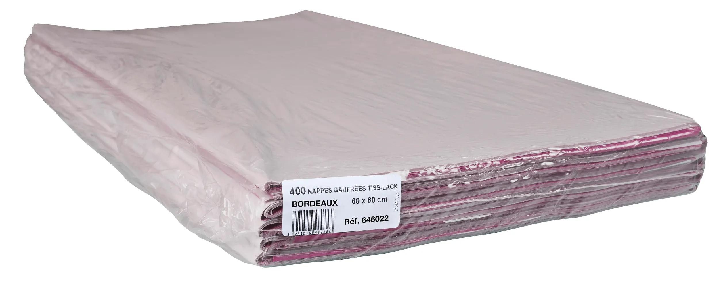 PROnappe Tischband Papiertischdecken, Pack 400 St 60x60cm Bordeauxrot 646022I, Nappes papier au format