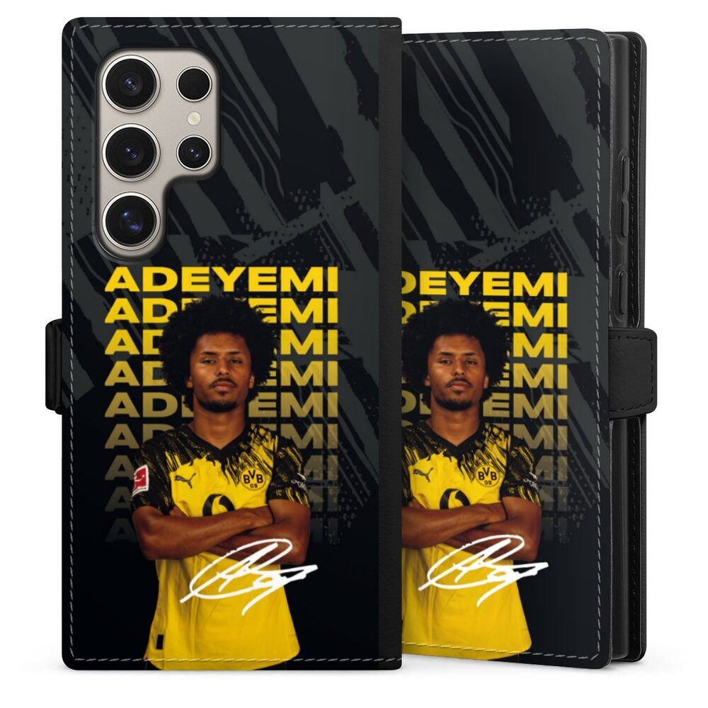 DeinDesign Handyhülle Borussia Dortmund Karim Adeyemi BVB Karim Adeyemi 25/26, Samsung Galaxy S24 Ultra Hülle Handy Flip Case Wallet Cover