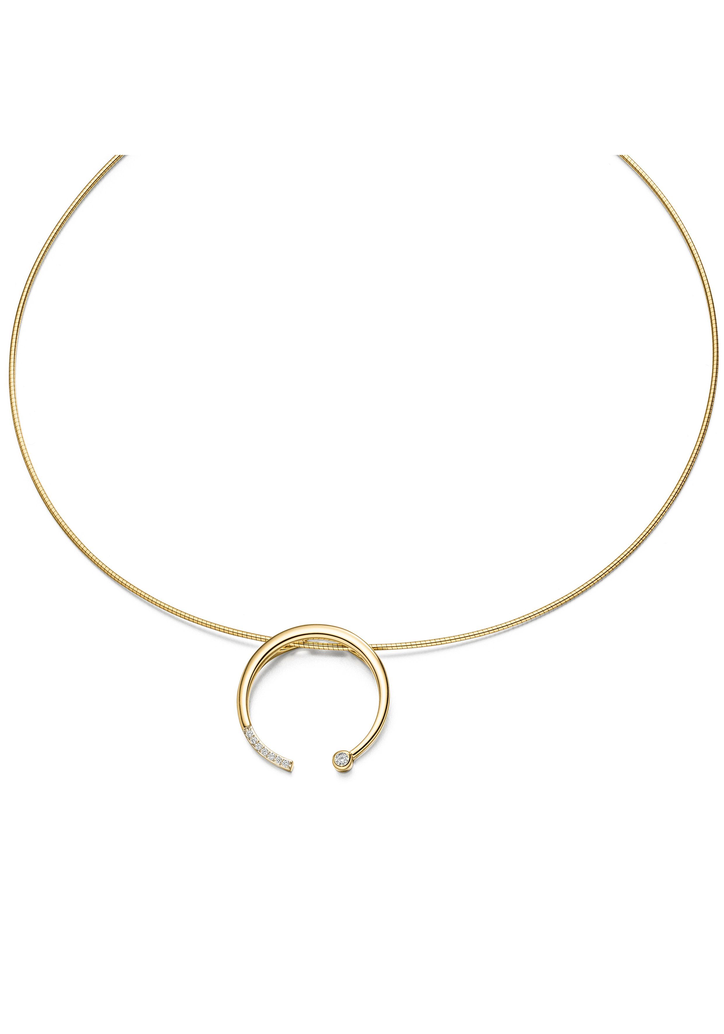 JOBO Kettenanhänger, 585 Gold mit 8 Dia...