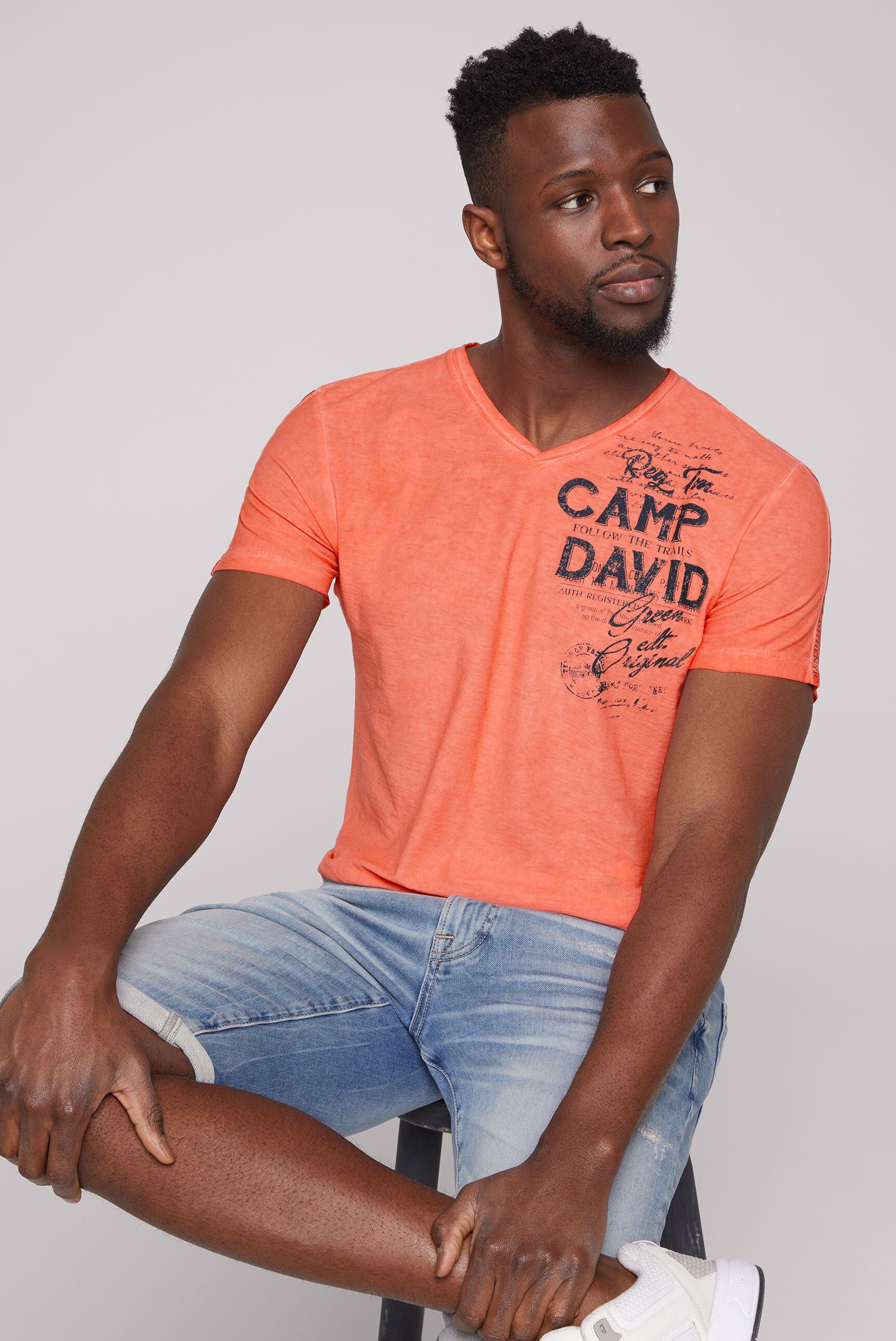 CAMP DAVID Baumwolle aus V-Shirt