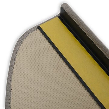 Stufenmatte Amrum, Treppenmatte, 2 Farben & 2 Größen, Karat, Halbrund, Höhe: 5 mm, Widerstandsfähiger Treppenschutz