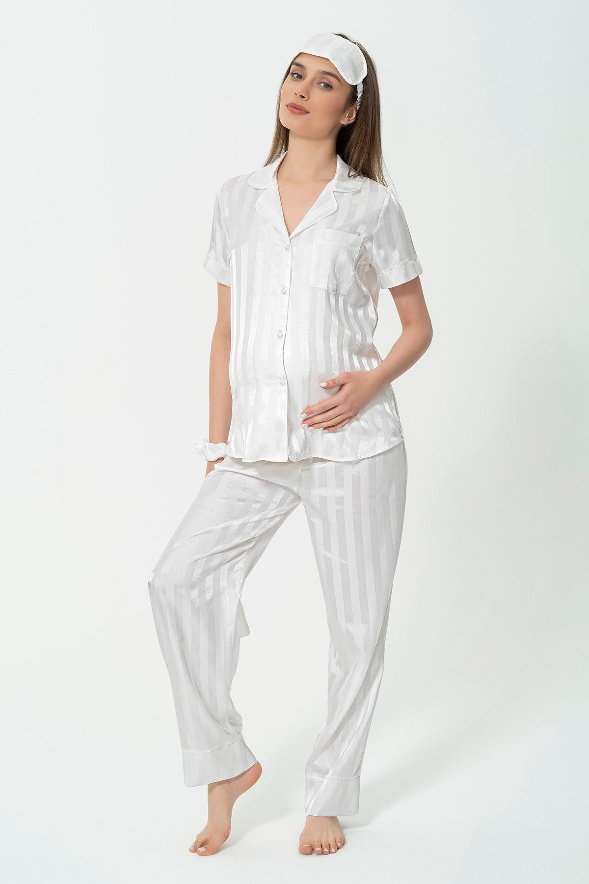 For You Moda Pyjama 5-teiliges Weißes günstig online kaufen