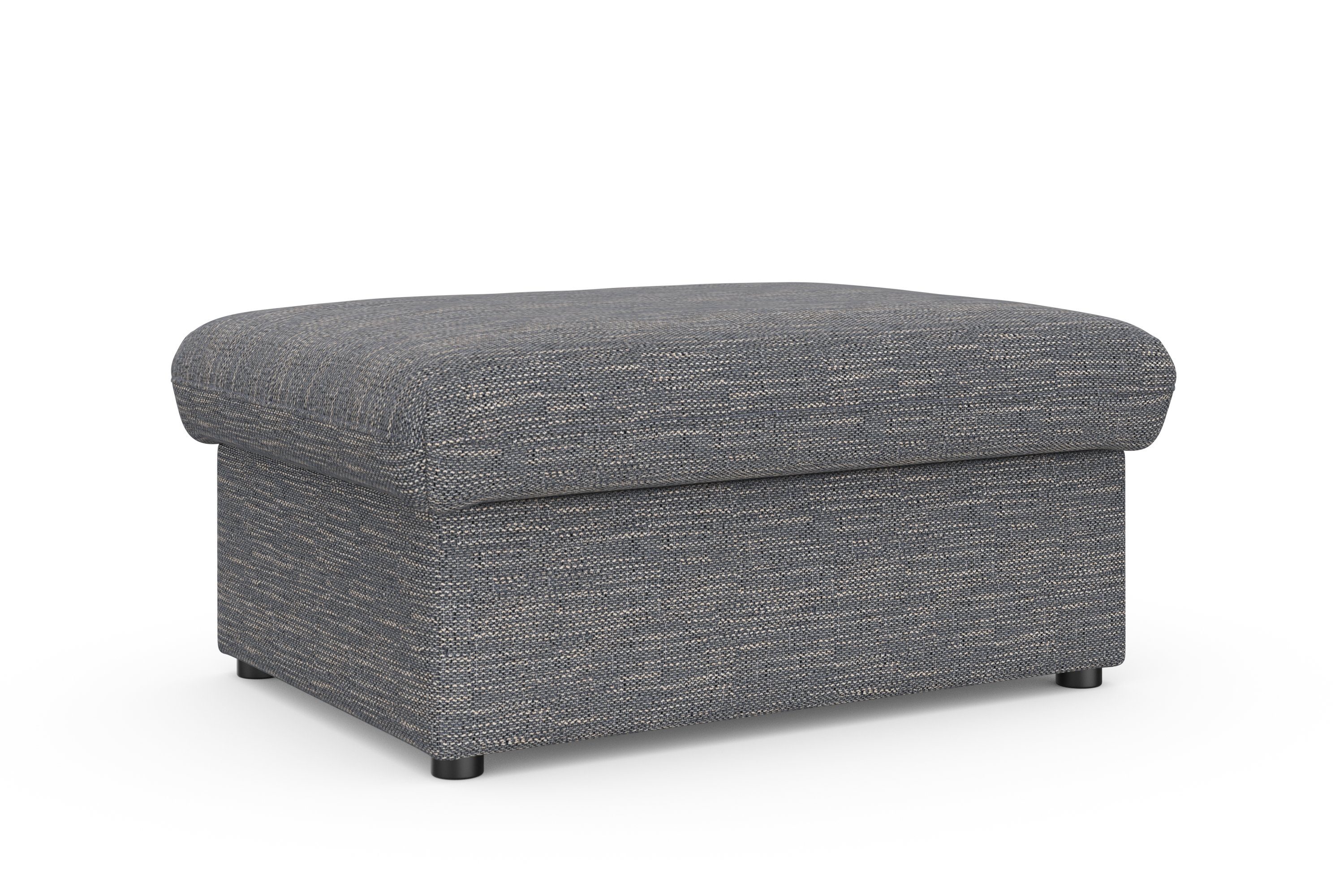DOMO collection Hocker Topper, mit Wellenunterfederung, auf Kunststoffgleitern