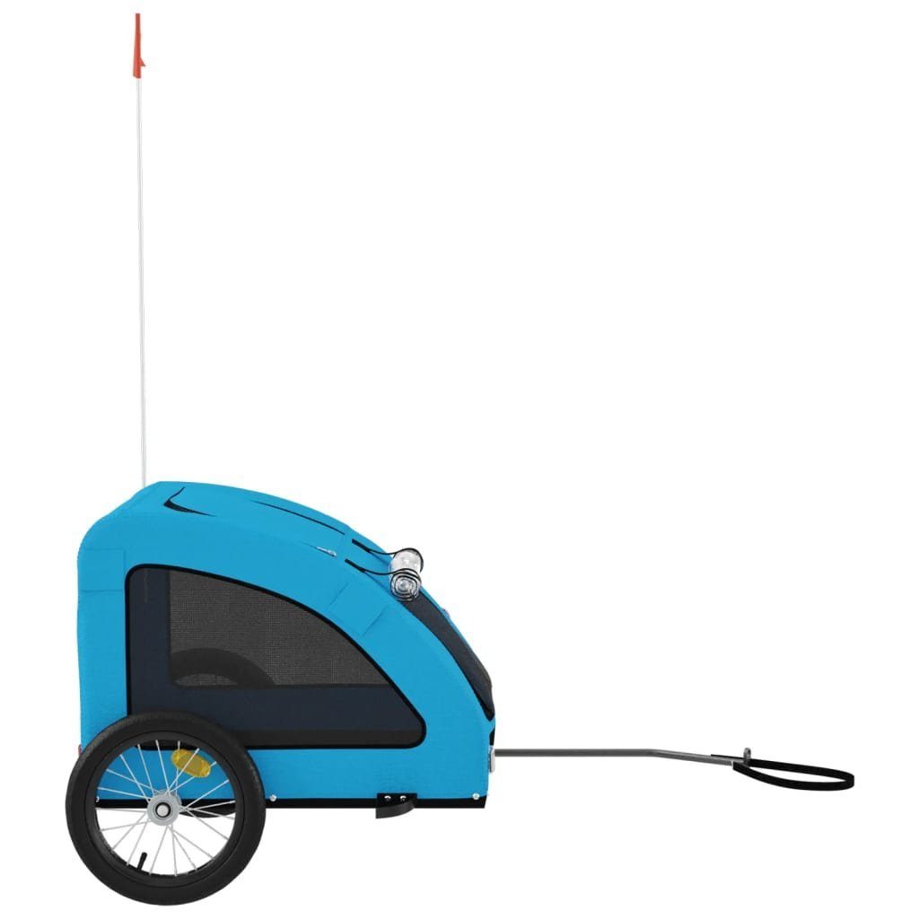 vidaXL Bicycle Dog Trailer 45 kg Bicycle Trailer for Dogs Blue Oxford Fabric and Iron